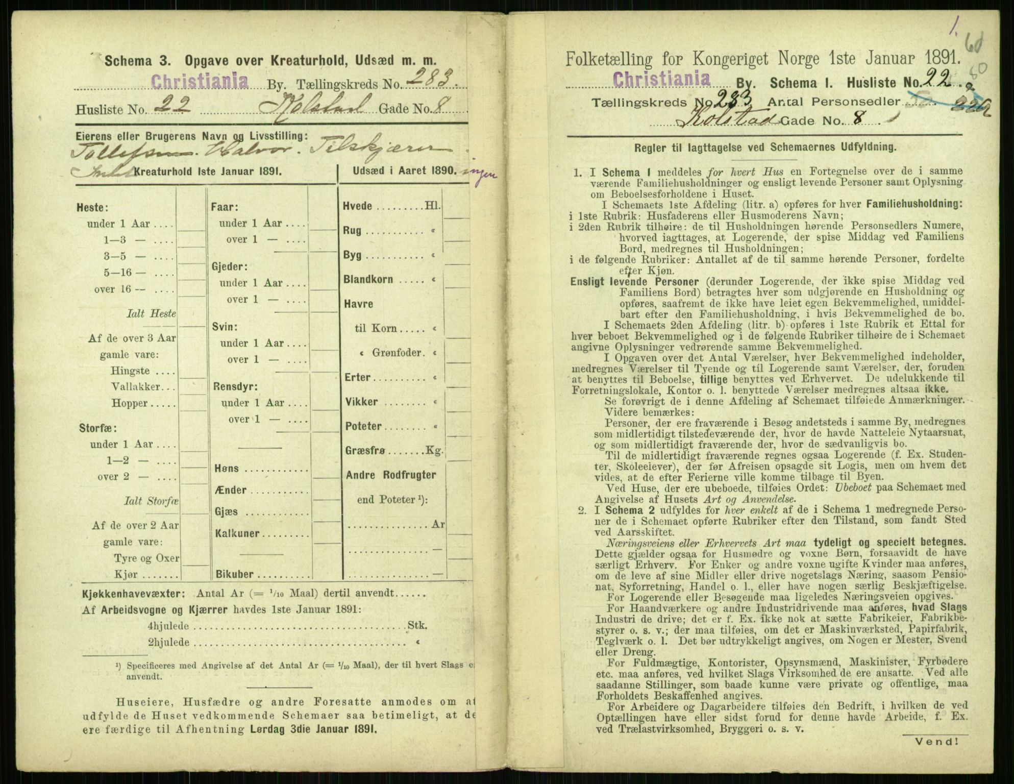 RA, 1891 census for 0301 Kristiania, 1891, p. 172604