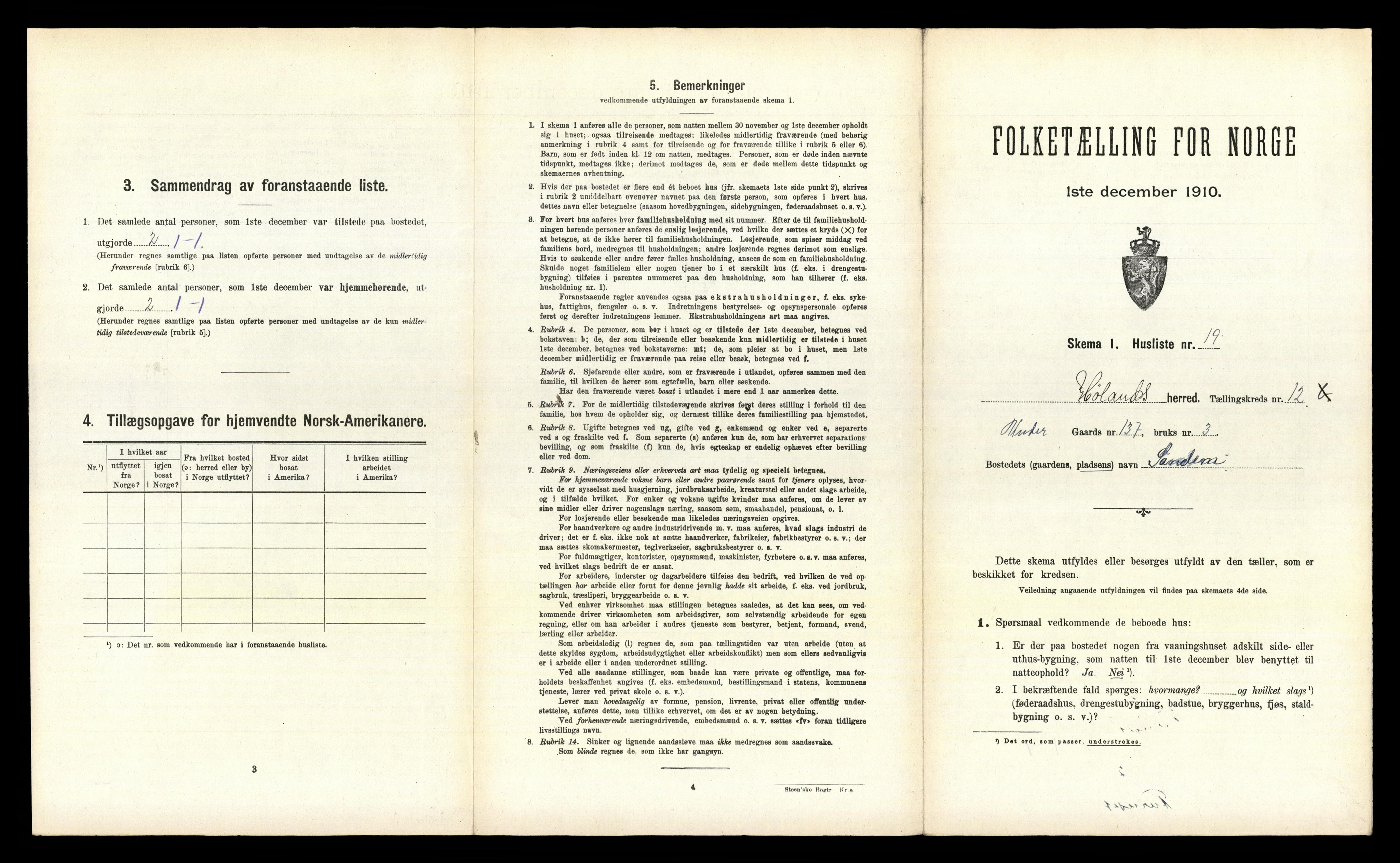 RA, 1910 census for Høland, 1910, p. 1729