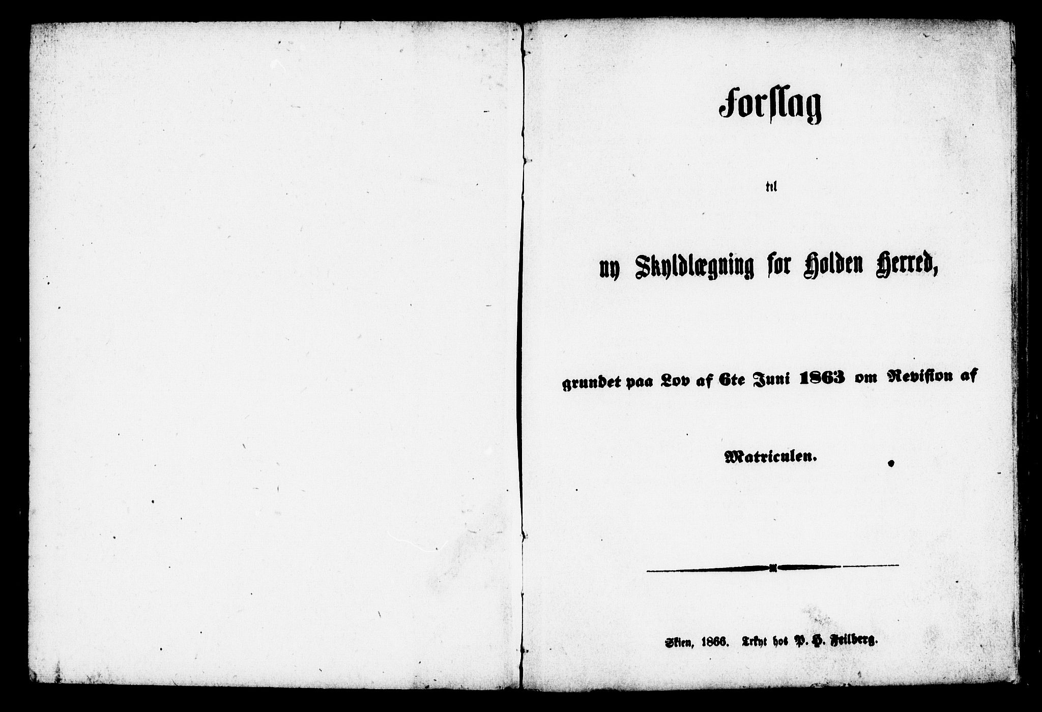 Matrikkelrevisjonen av 1863, AV/RA-S-1530/F/Fe/L0133: Holla, 1863