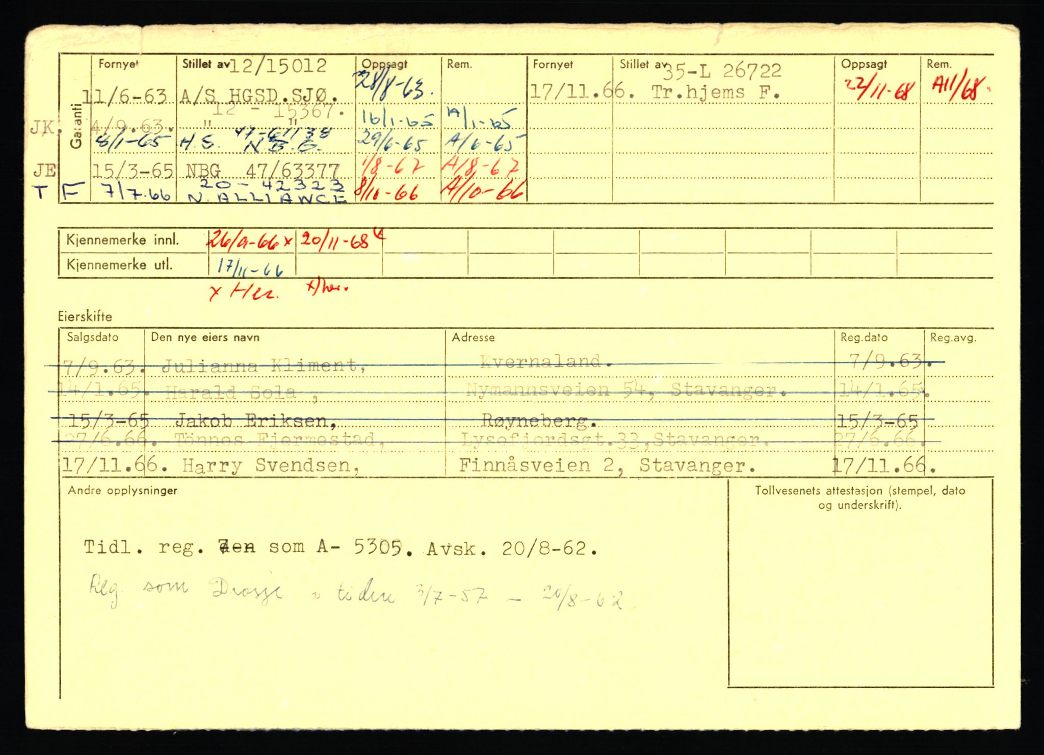 Stavanger trafikkstasjon, AV/SAST-A-101942/0/F/L0071: L-80500 - L-82199, 1930-1971, p. 210