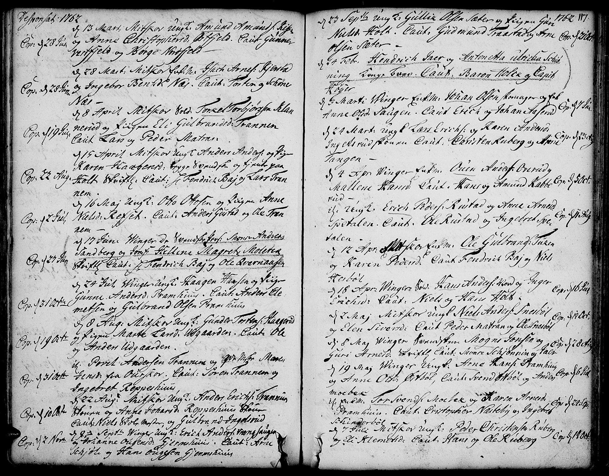 Vinger prestekontor, AV/SAH-PREST-024/H/Ha/Haa/L0003: Parish register (official) no. 3, 1751-1772, p. 117