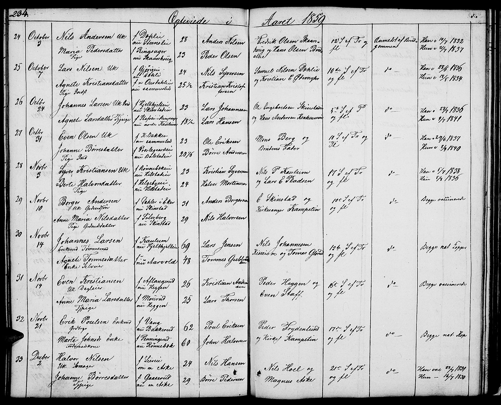 Nes prestekontor, Hedmark, SAH/PREST-020/L/La/L0004: Parish register (copy) no. 4, 1832-1861, p. 234