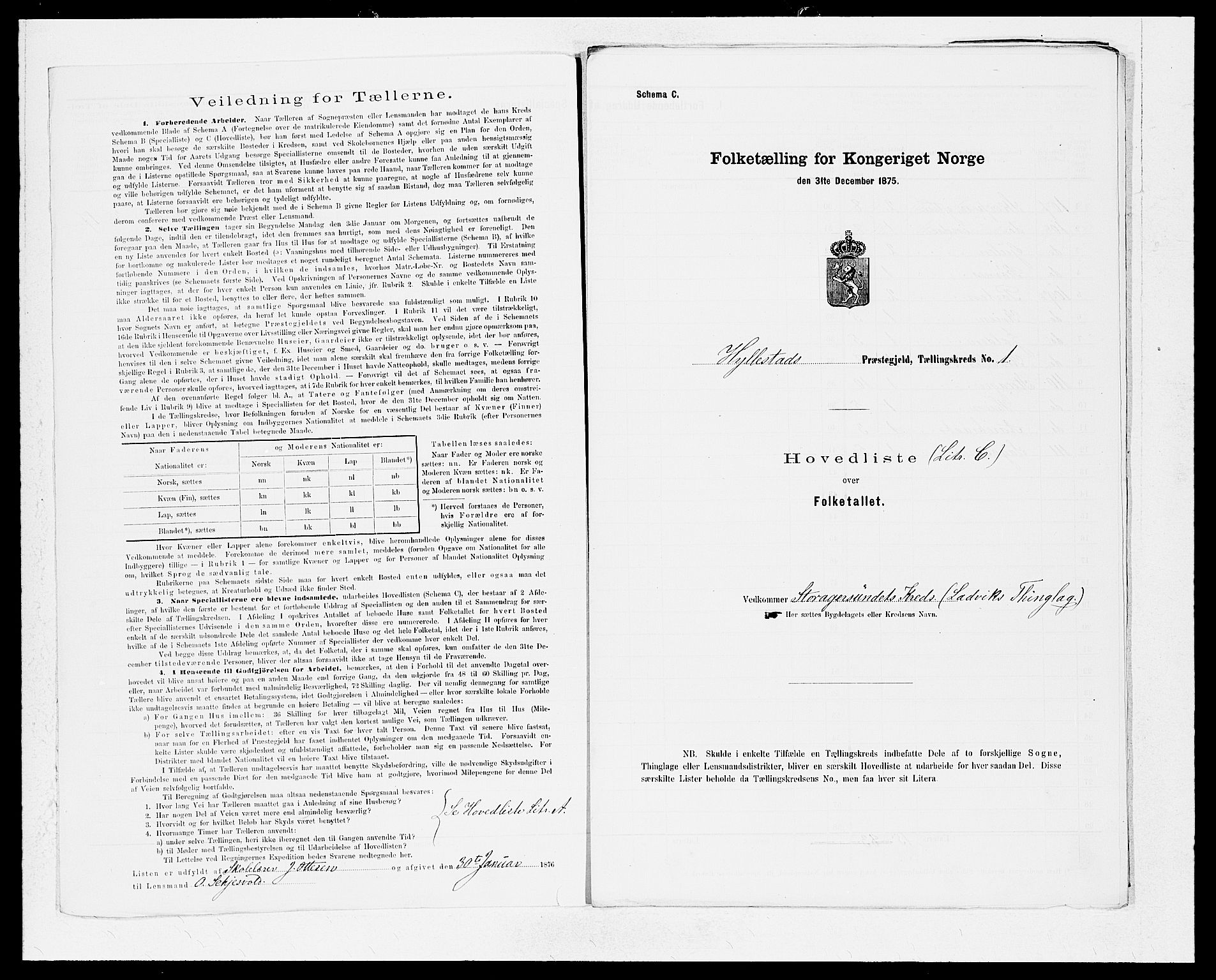 SAB, 1875 census for 1413P Hyllestad, 1875, p. 4