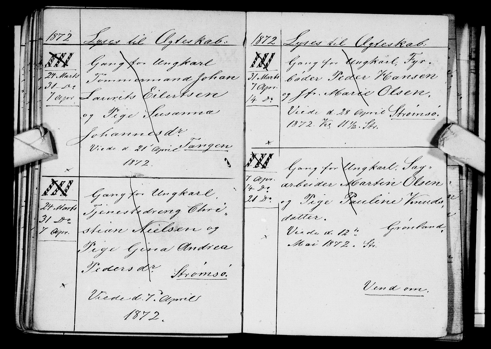 Strømsø kirkebøker, AV/SAKO-A-246/H/Ha/L0003: Banns register no. 3, 1866-1874