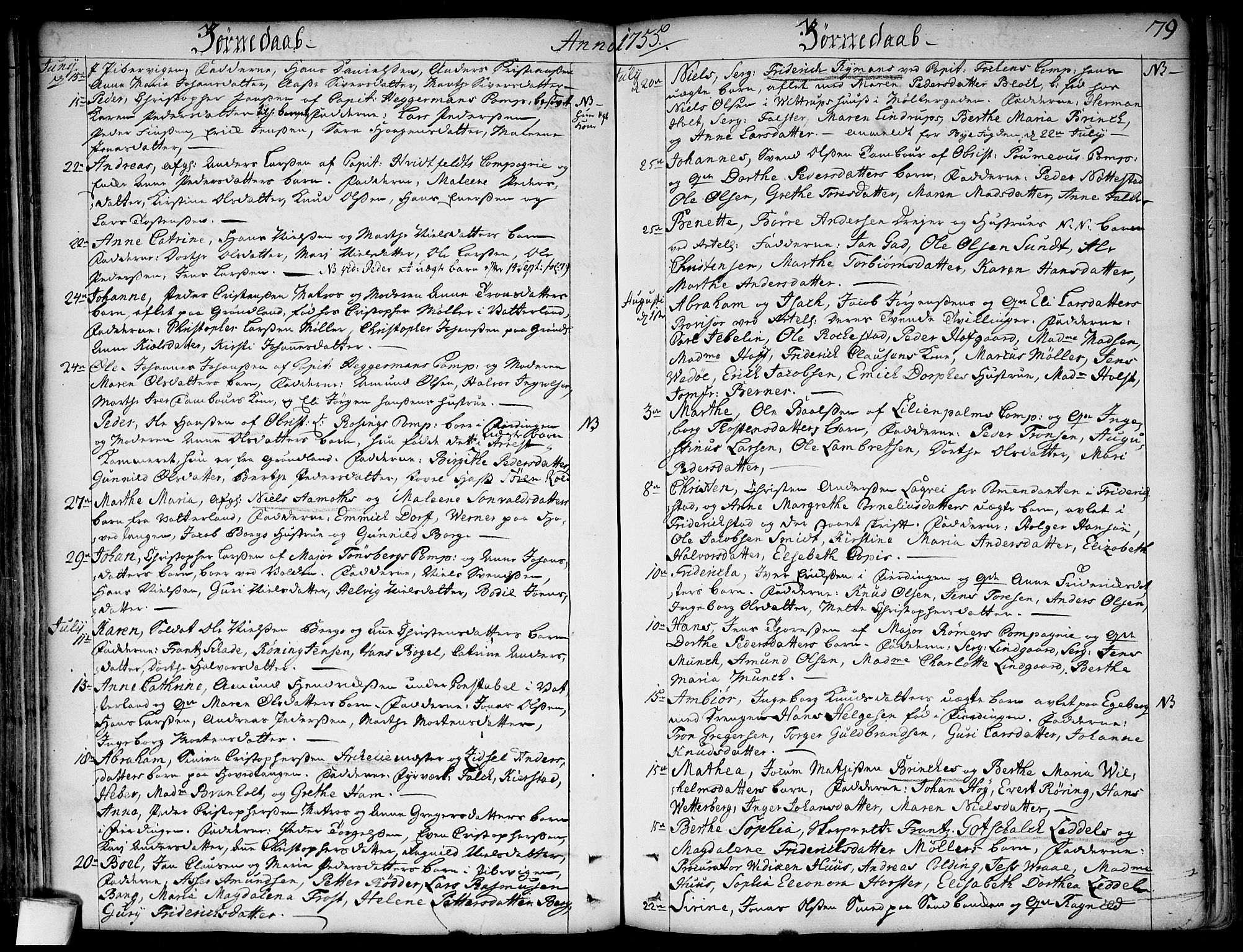Garnisonsmenigheten Kirkebøker, SAO/A-10846/F/Fa/L0001: Parish register (official) no. 1, 1734-1756, p. 79