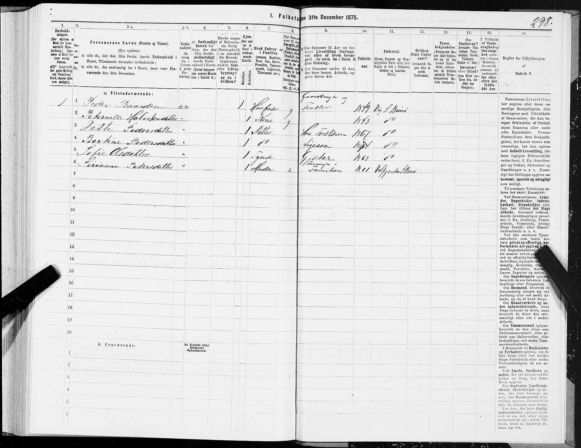 SAT, 1875 census for 1814P Brønnøy, 1875, p. 2298