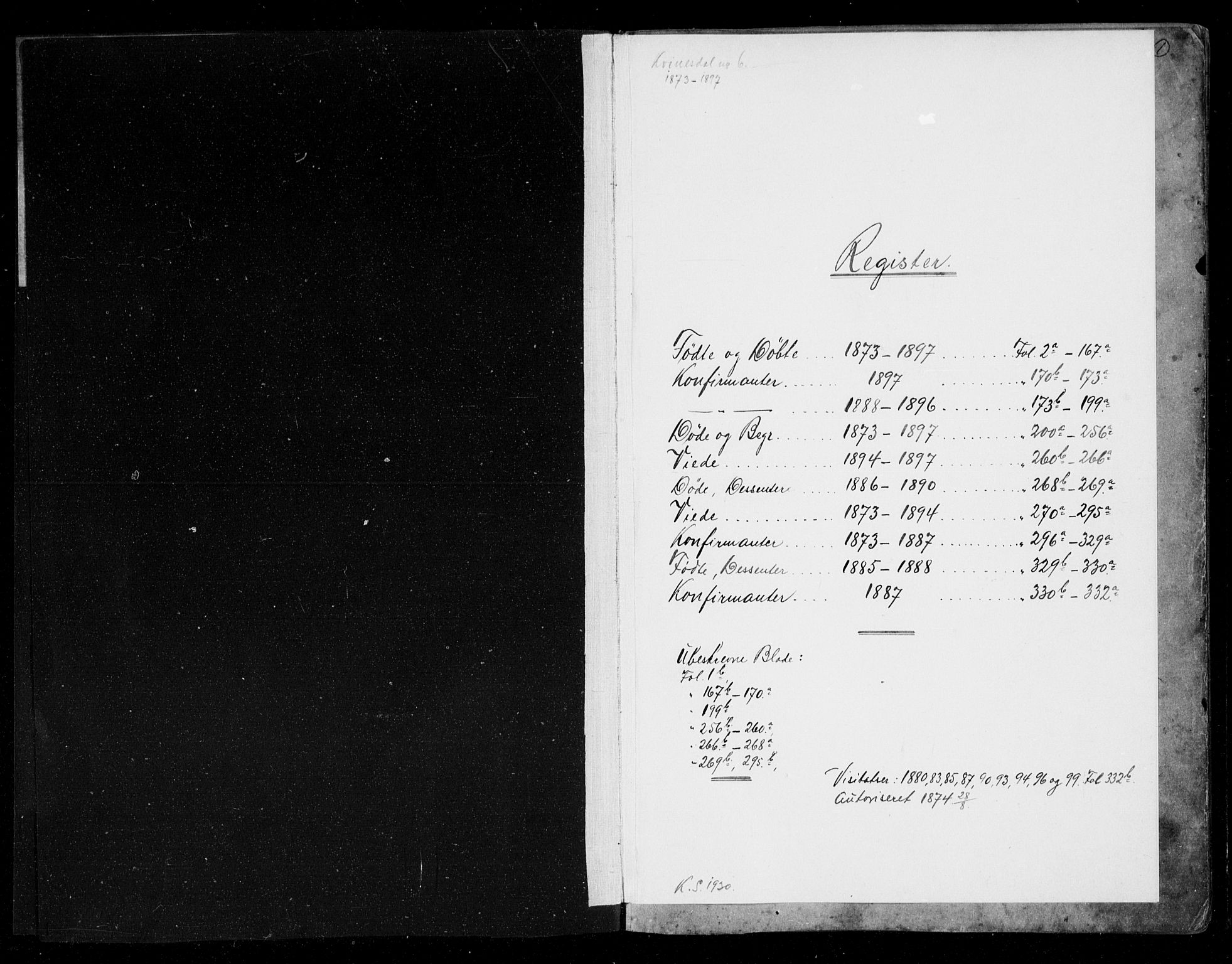 Kvinesdal sokneprestkontor, AV/SAK-1111-0026/F/Fb/Fbb/L0002: Parish register (copy) no. B 2, 1873-1897