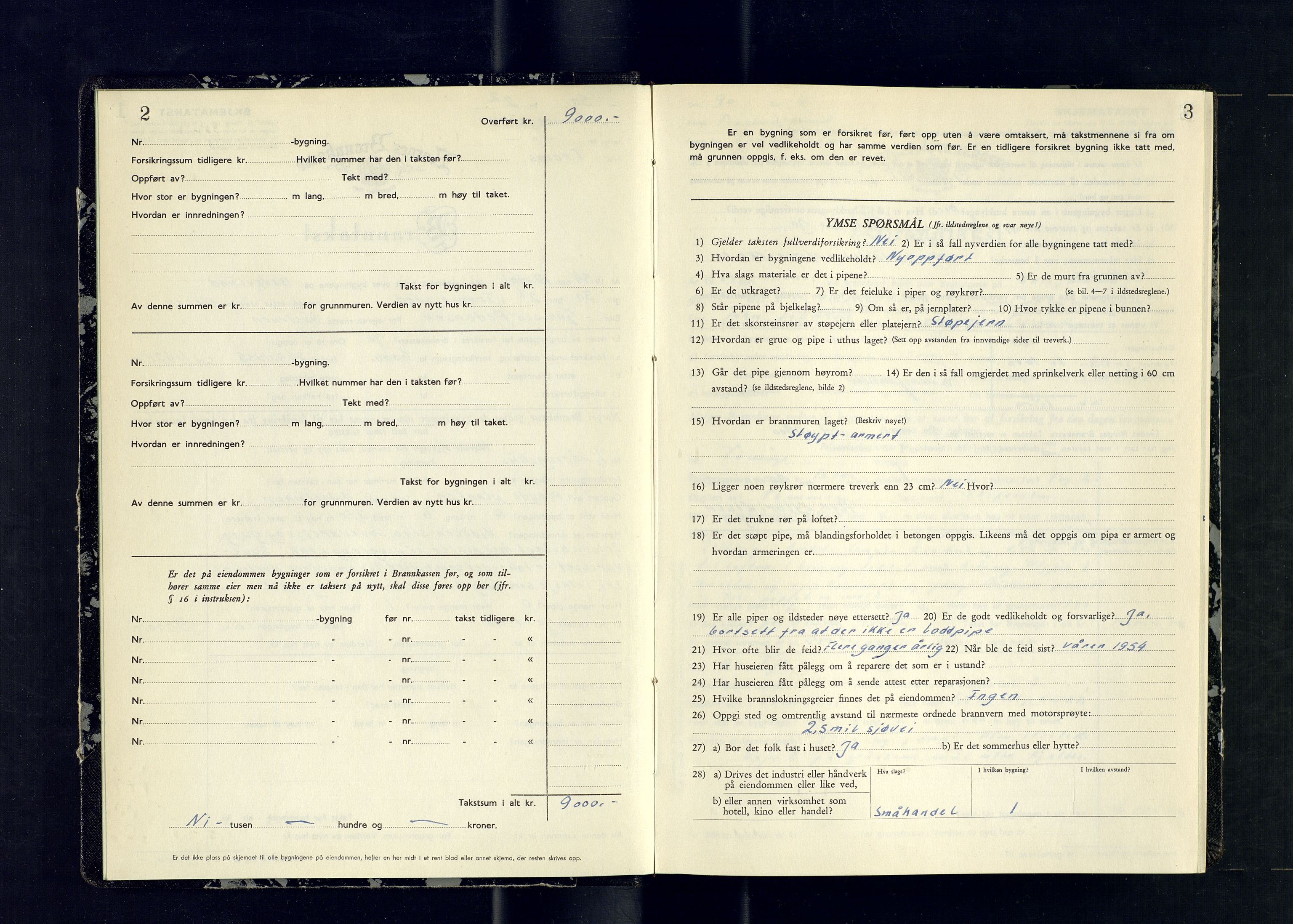 Tromsøysund lensmannskontor, AV/SATØ-SATØ-12/F/Fs/Fsb/L0768: Branntakstprotokoll (S), 1954-1955, p. 2-3