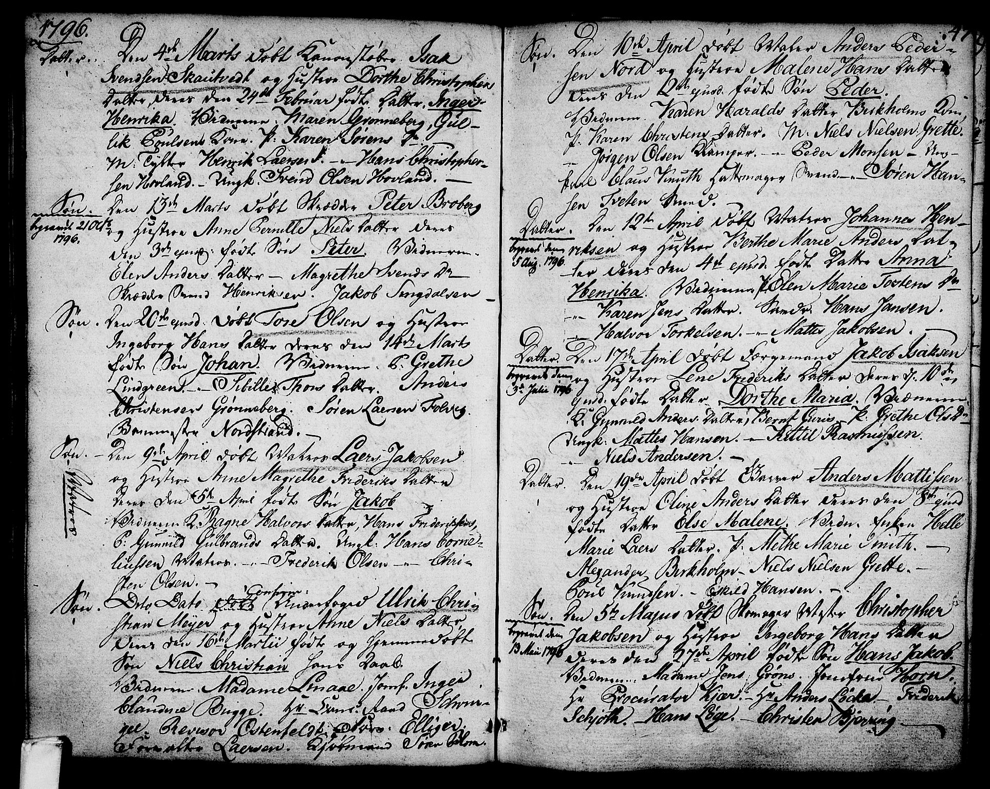 Larvik kirkebøker, SAKO/A-352/G/Ga/L0001: Parish register (copy) no. I 1, 1785-1807, p. 47