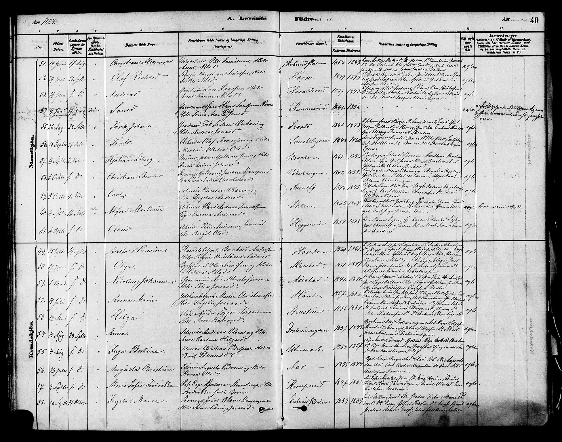 Modum kirkebøker, SAKO/A-234/F/Fa/L0011: Parish register (official) no. 11, 1877-1889, p. 49