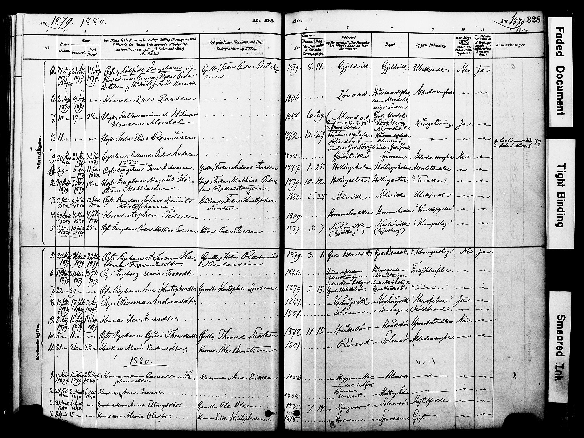 Ministerialprotokoller, klokkerbøker og fødselsregistre - Møre og Romsdal, SAT/A-1454/560/L0721: Parish register (official) no. 560A05, 1878-1917, p. 328