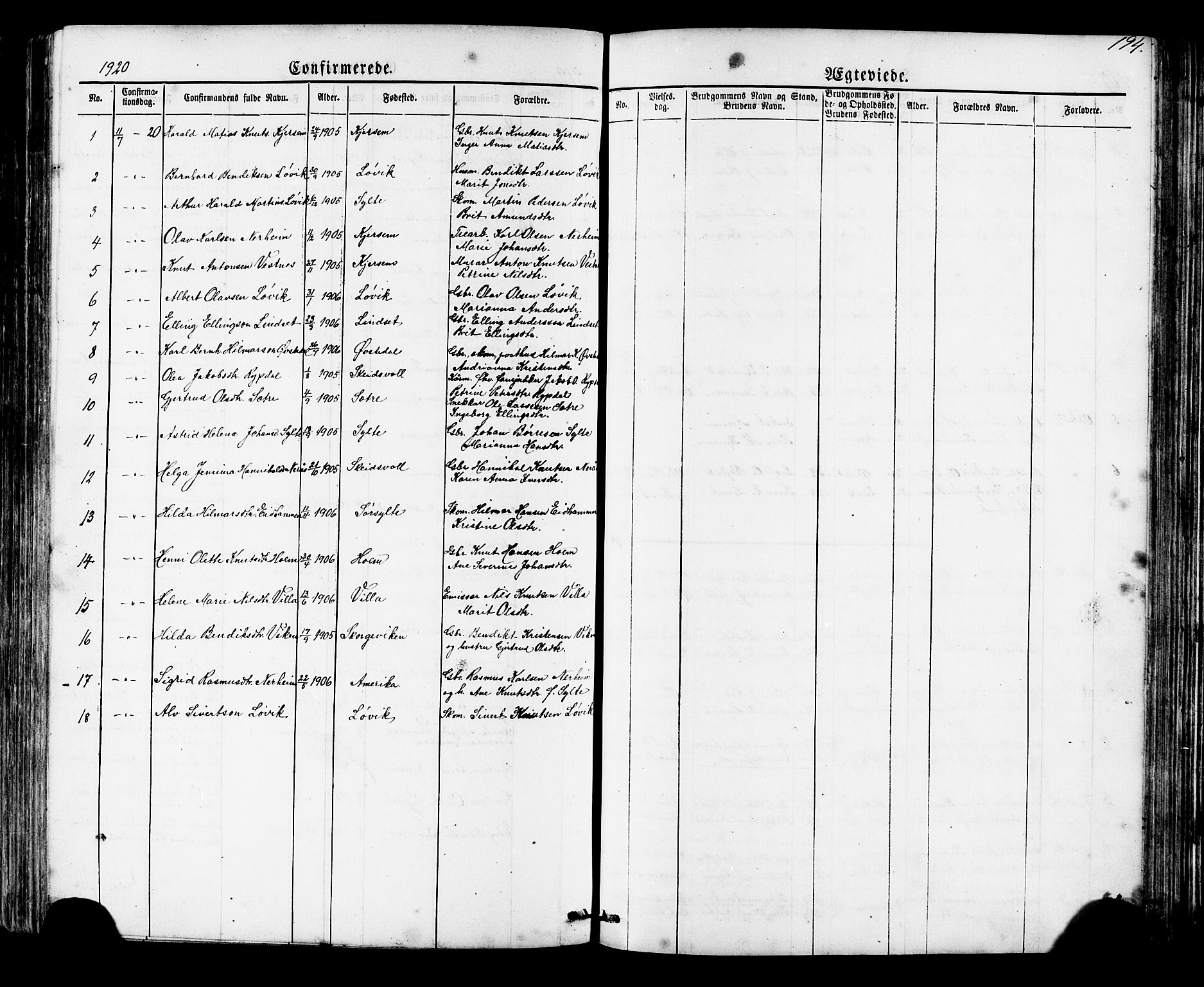 Ministerialprotokoller, klokkerbøker og fødselsregistre - Møre og Romsdal, SAT/A-1454/541/L0547: Parish register (copy) no. 541C02, 1867-1921, p. 194