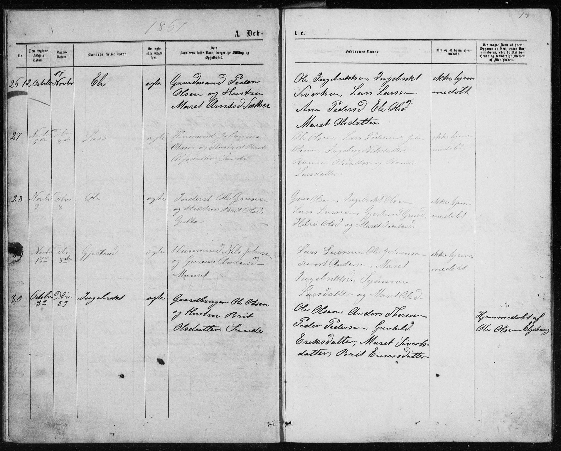 Ministerialprotokoller, klokkerbøker og fødselsregistre - Møre og Romsdal, AV/SAT-A-1454/597/L1064: Parish register (copy) no. 597C01, 1866-1898, p. 13