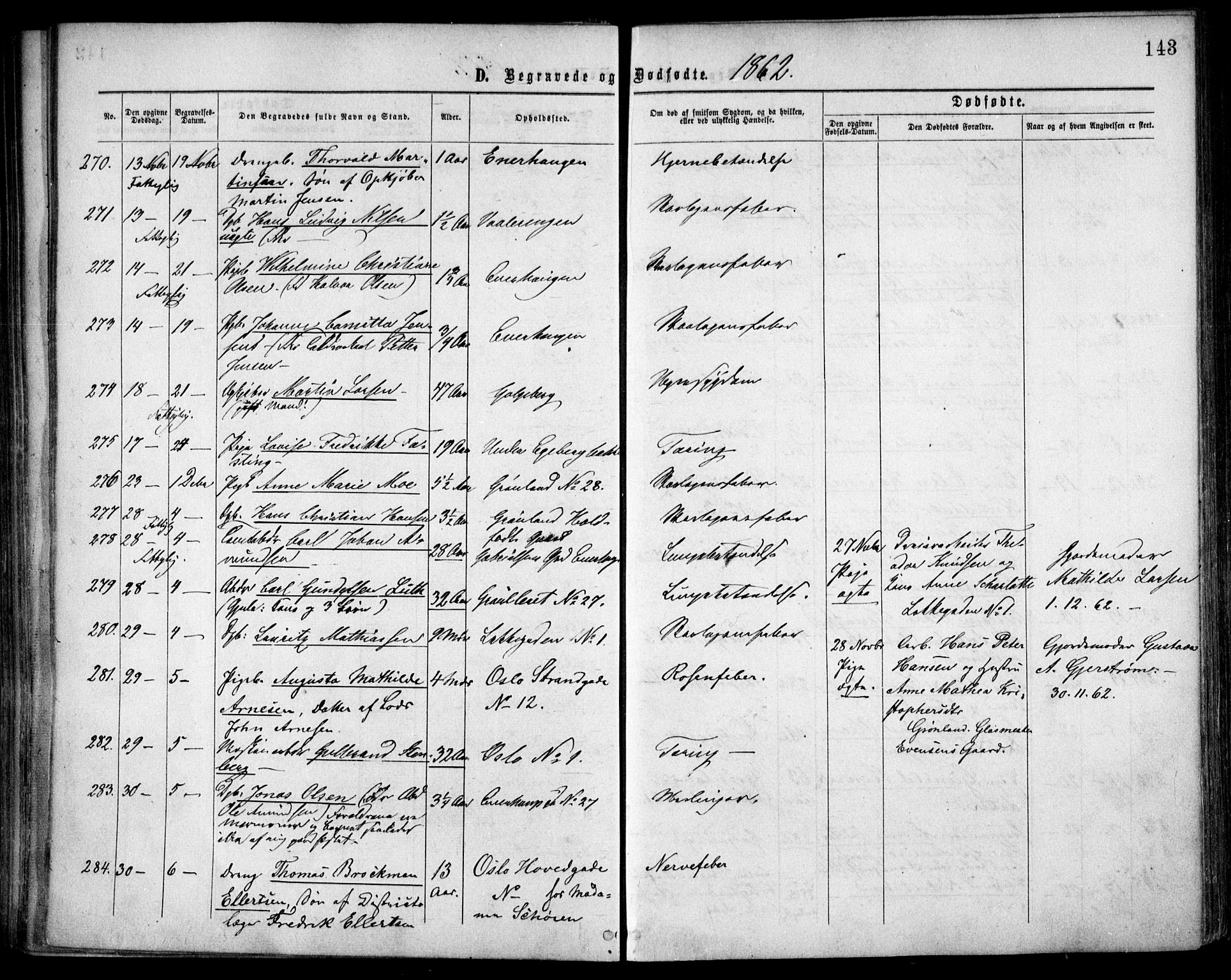 Grønland prestekontor Kirkebøker, AV/SAO-A-10848/F/Fa/L0003: Parish register (official) no. 3, 1862-1868, p. 143