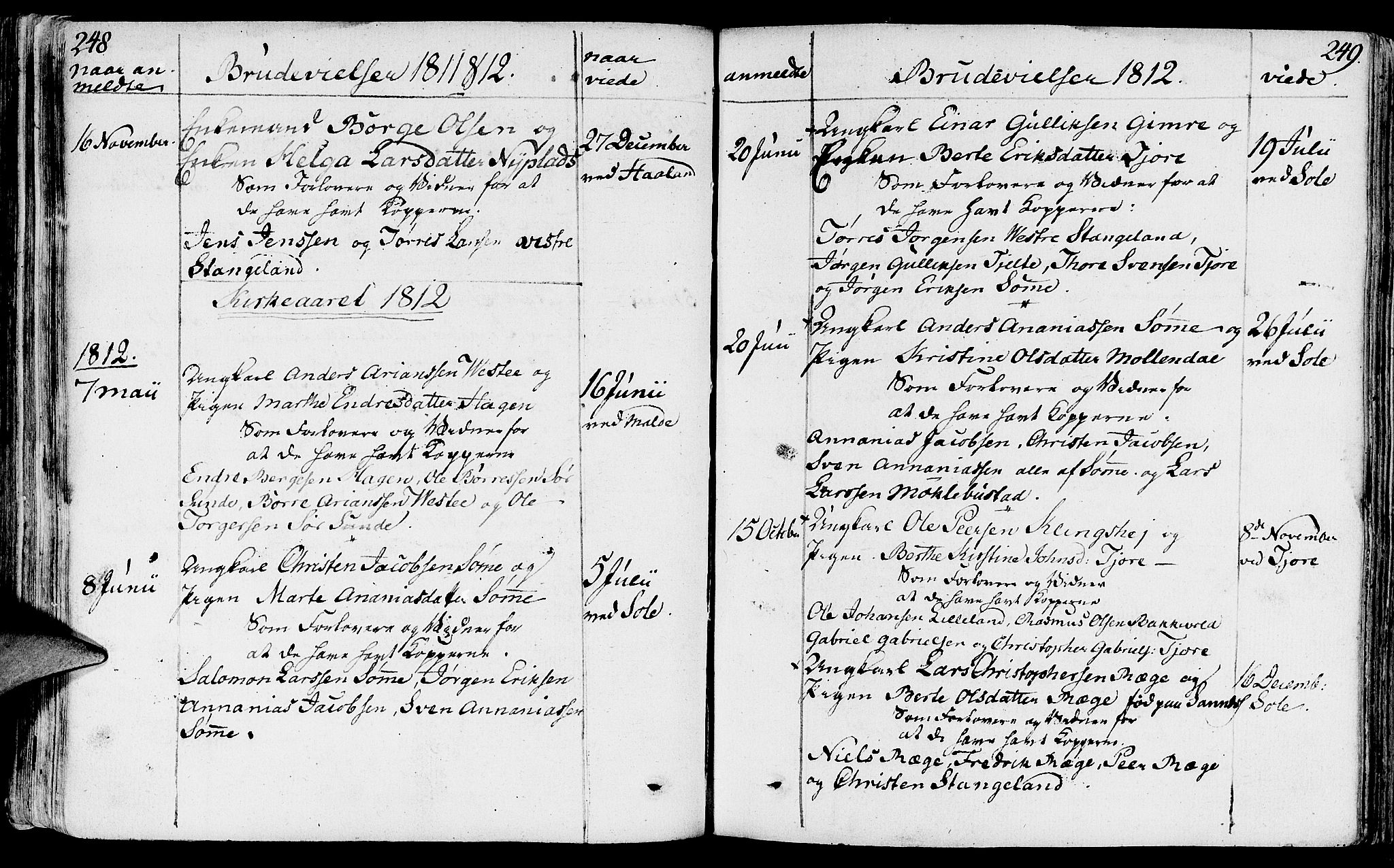 Håland sokneprestkontor, SAST/A-101802/001/30BA/L0003: Parish register (official) no. A 3, 1794-1815, p. 248-249