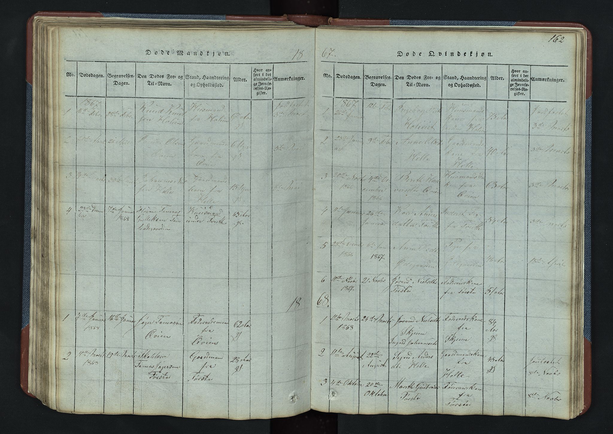 Vang prestekontor, Valdres, AV/SAH-PREST-140/H/Hb/L0003: Parish register (copy) no. 3, 1814-1892, p. 162