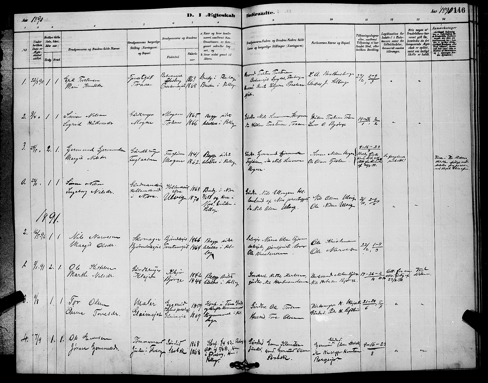 Rollag kirkebøker, SAKO/A-240/G/Ga/L0004: Parish register (copy) no. I 4, 1878-1903, p. 146