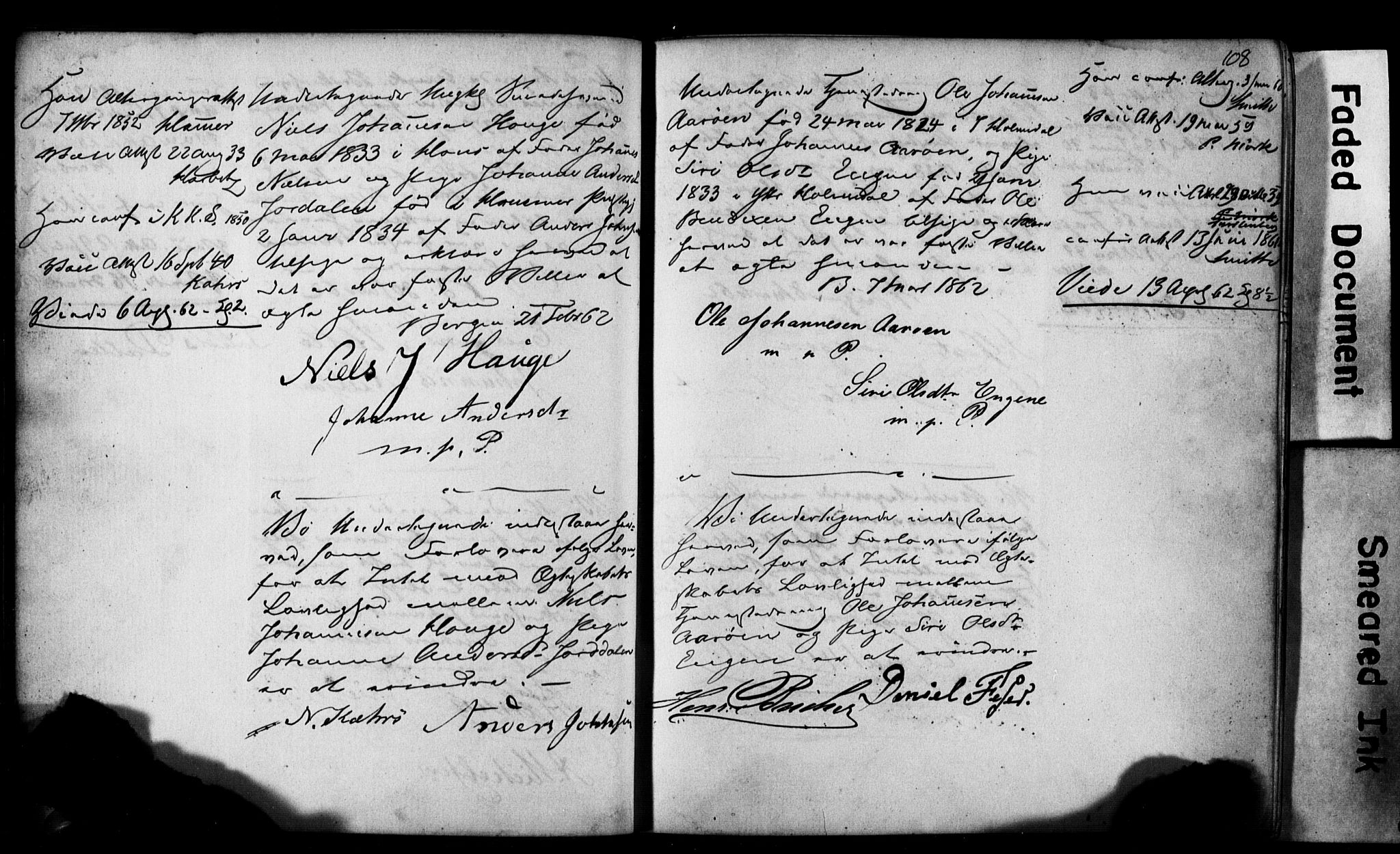 Korskirken sokneprestembete, AV/SAB-A-76101: Best man's statements no. II.5.2, 1859-1865, p. 108