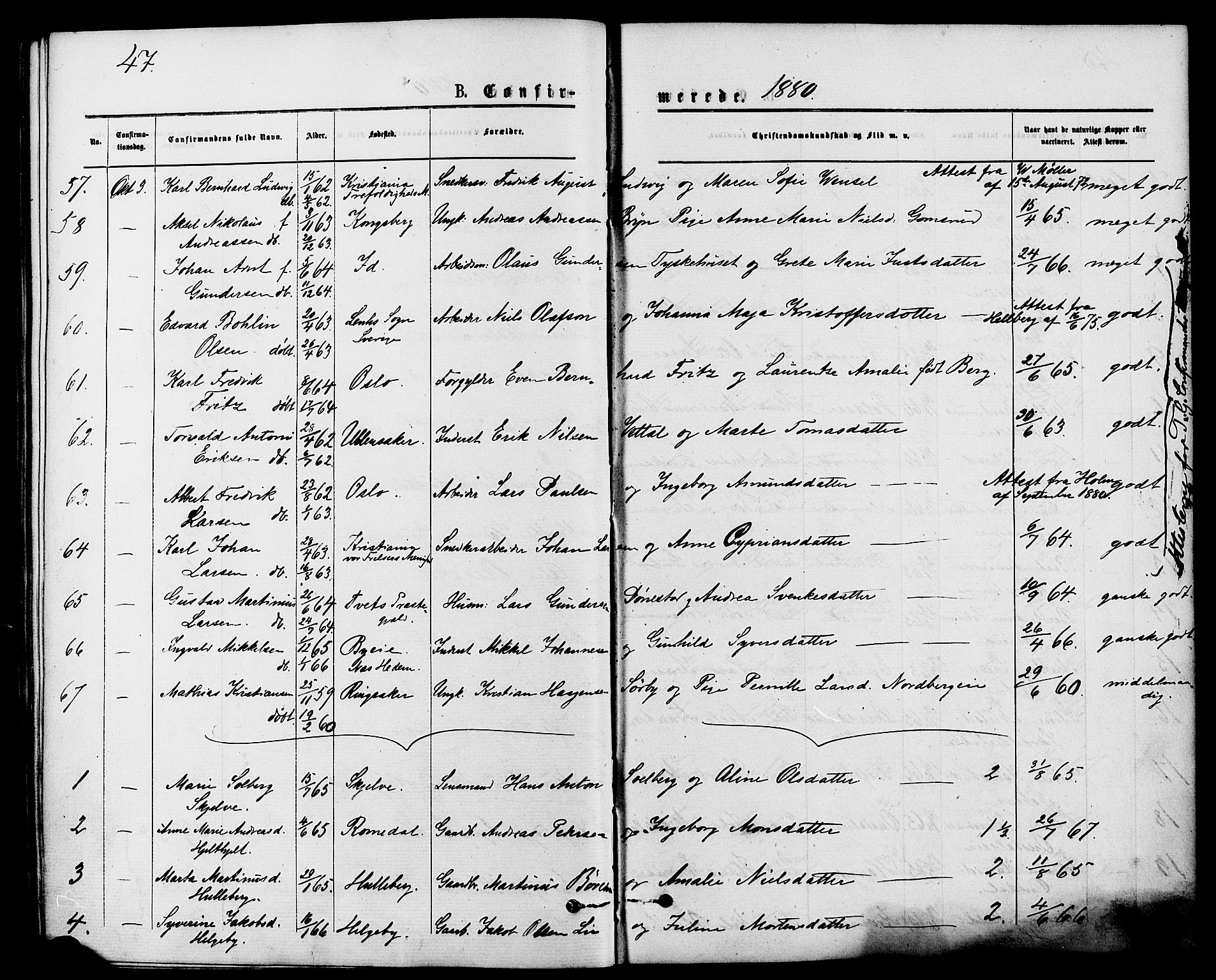 Nes prestekontor, Hedmark, SAH/PREST-020/K/Ka/L0006: Parish register (official) no. 6, 1873-1886, p. 47