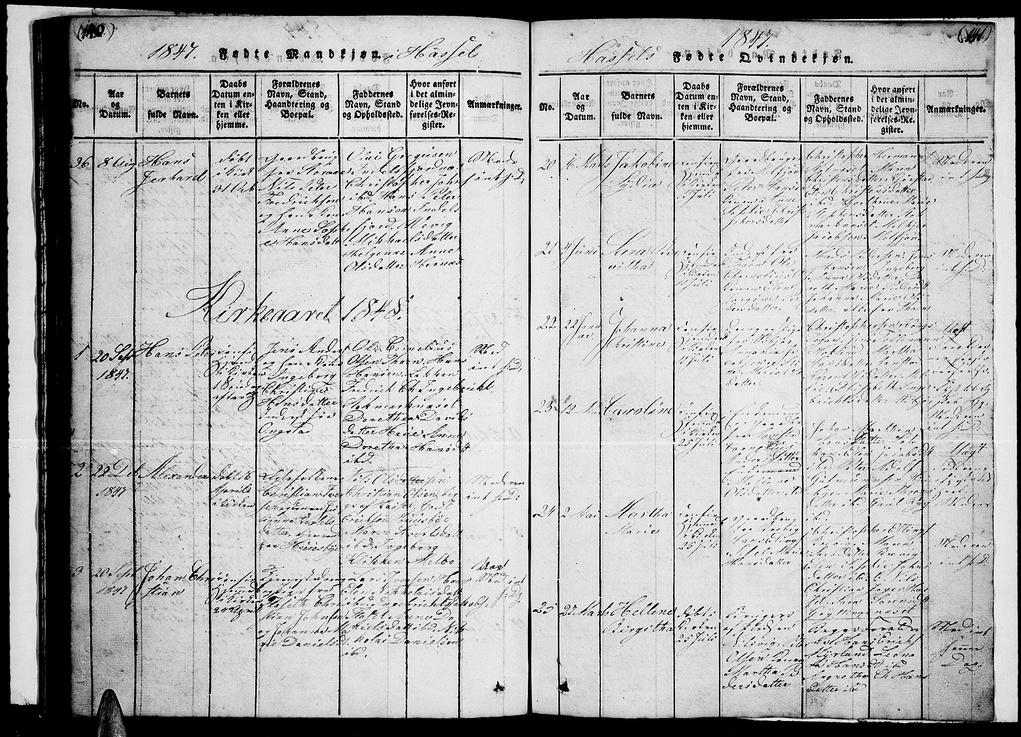 Ministerialprotokoller, klokkerbøker og fødselsregistre - Nordland, SAT/A-1459/888/L1263: Parish register (copy) no. 888C02 /1, 1820-1850, p. 140-141