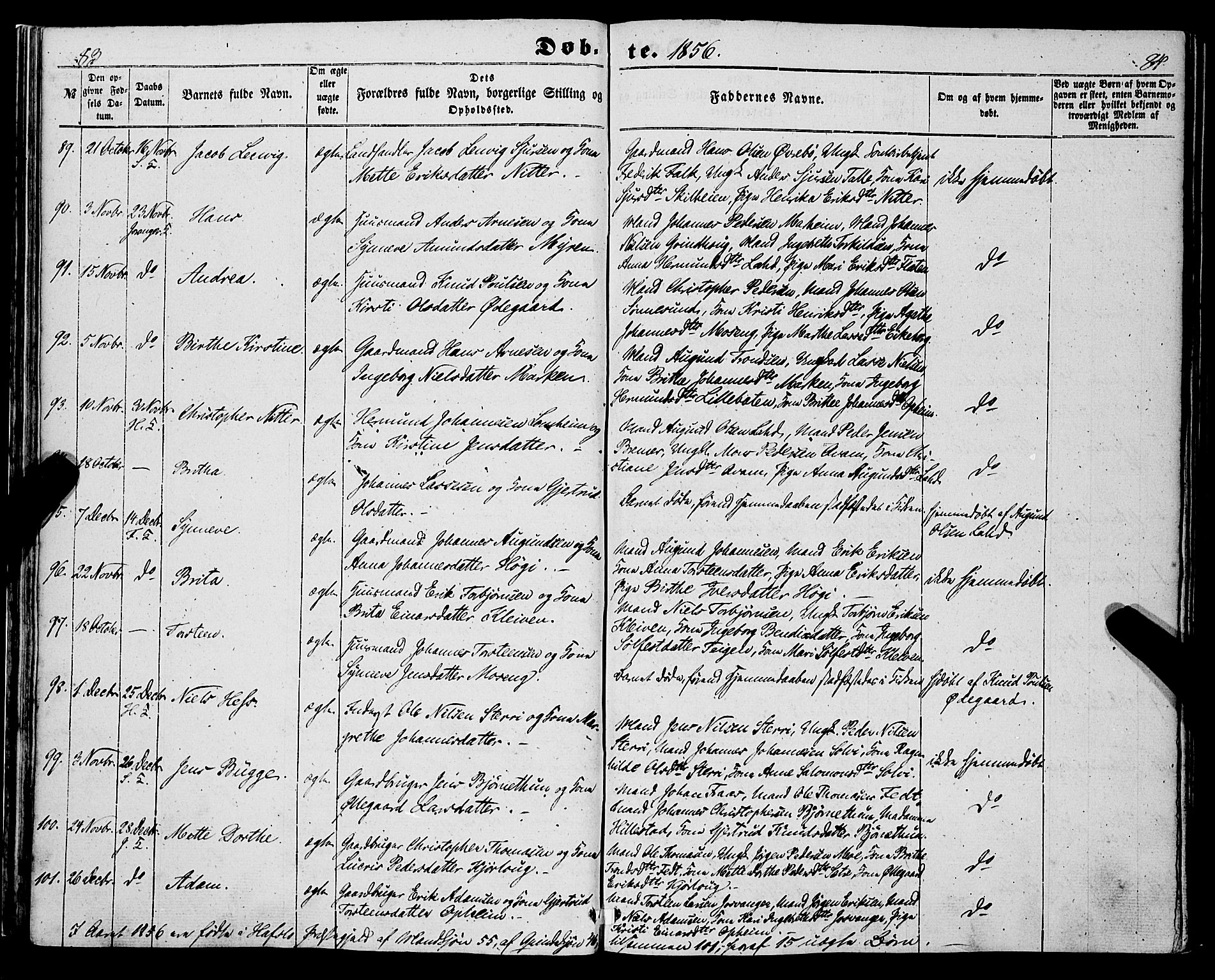 Hafslo sokneprestembete, AV/SAB-A-80301/H/Haa/Haaa/L0009: Parish register (official) no. A 9, 1852-1873, p. 83-84