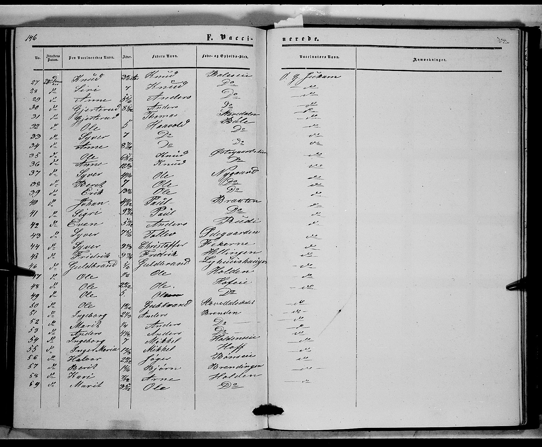 Sør-Aurdal prestekontor, SAH/PREST-128/H/Ha/Haa/L0006: Parish register (official) no. 6, 1849-1876, p. 146