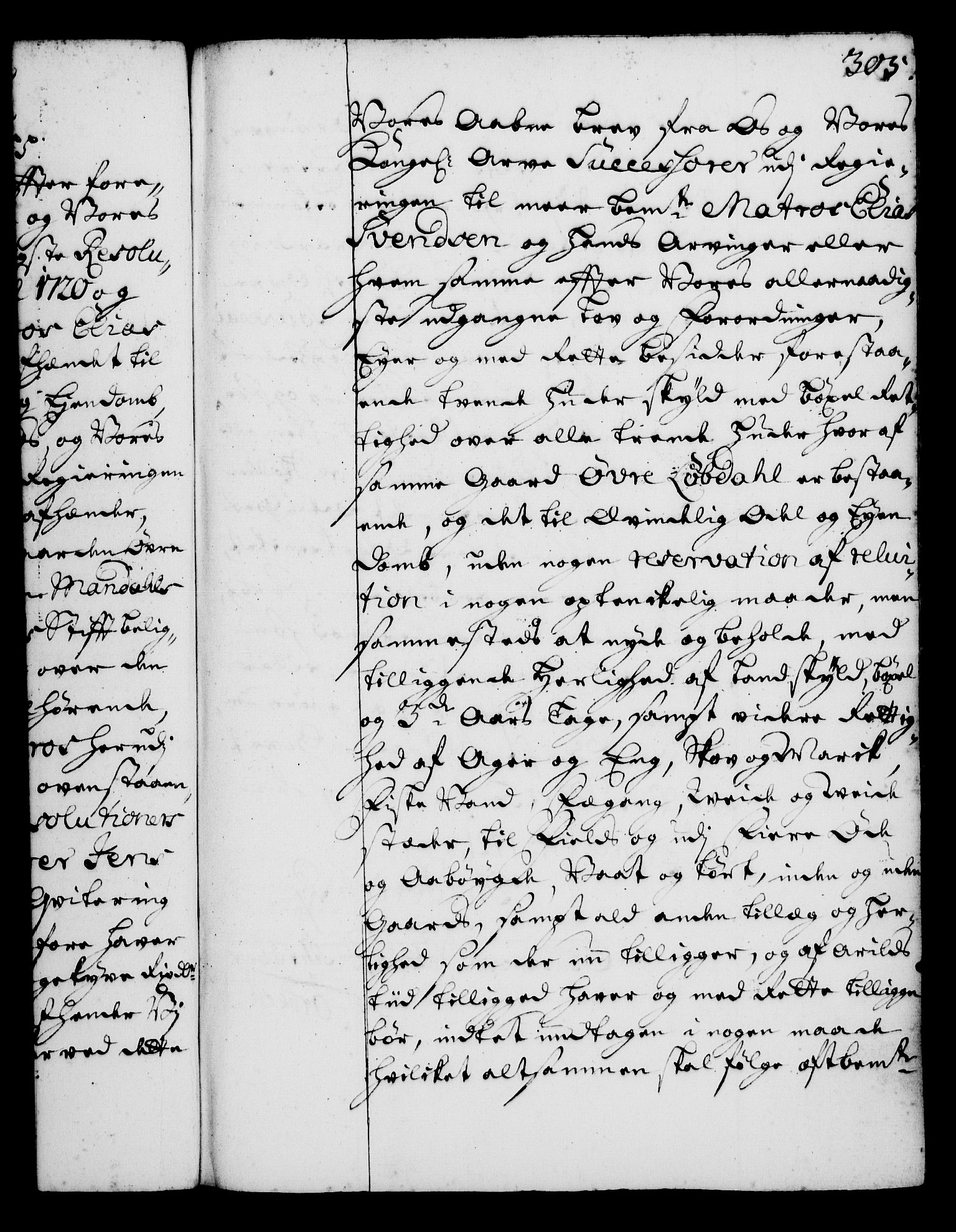 Rentekammeret, Kammerkanselliet, RA/EA-3111/G/Gg/Gga/L0001: Norsk ekspedisjonsprotokoll med register (merket RK 53.1), 1720-1723, p. 305