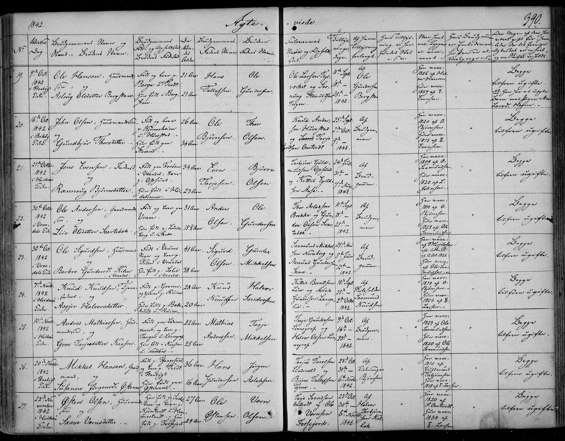 Kviteseid kirkebøker, SAKO/A-276/F/Fa/L0006: Parish register (official) no. I 6, 1836-1858, p. 390