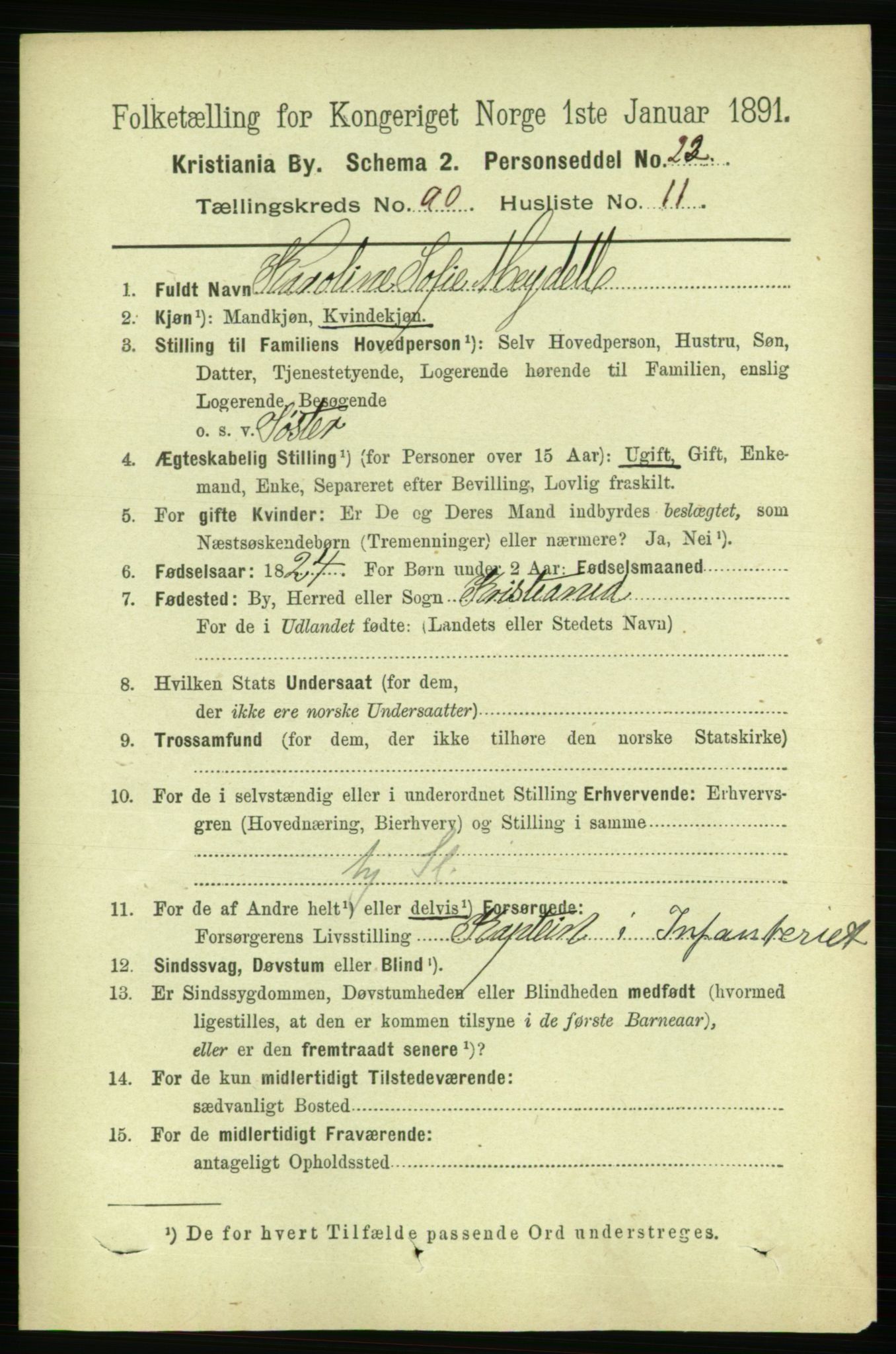 RA, 1891 census for 0301 Kristiania, 1891, p. 44585