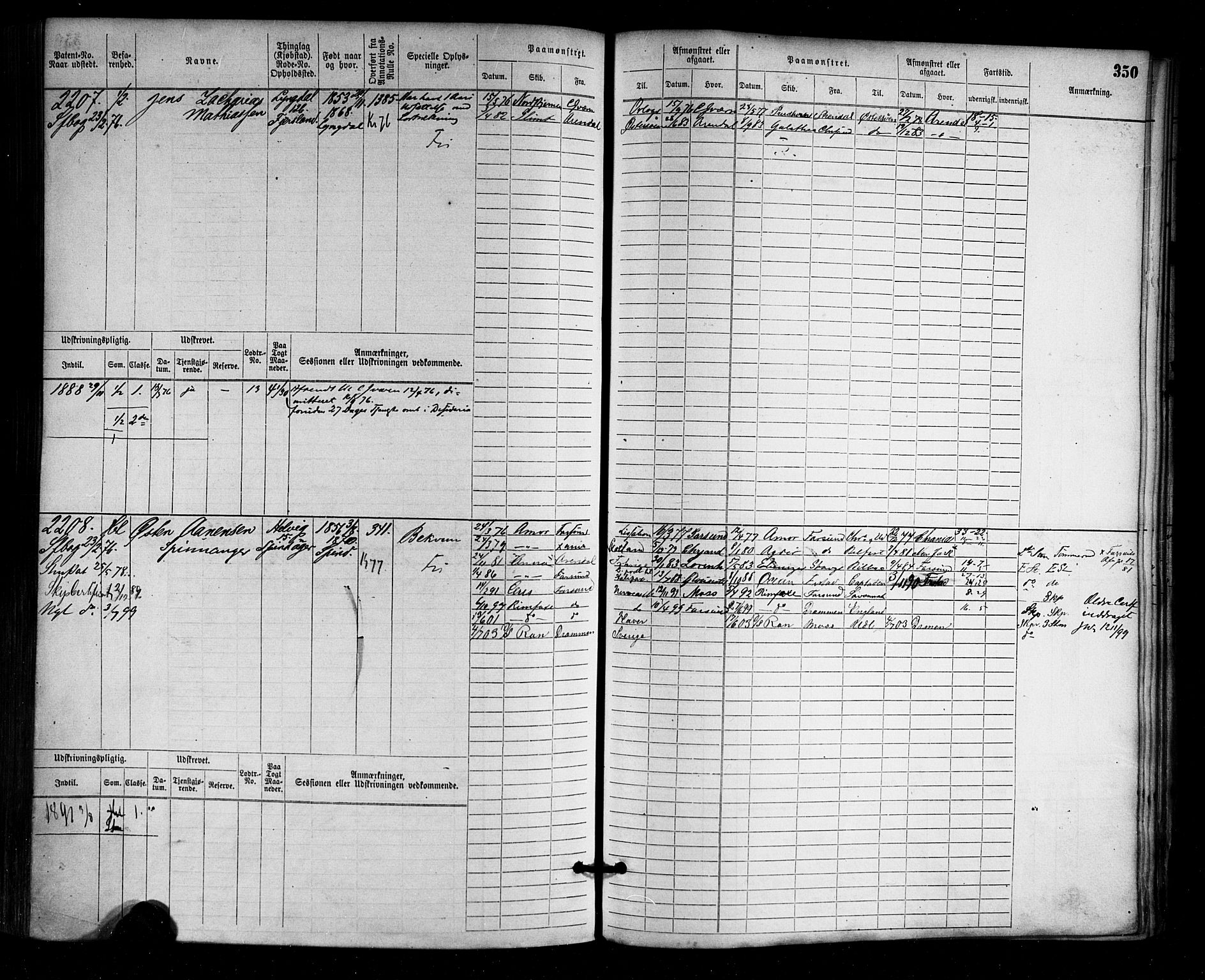 Farsund mønstringskrets, AV/SAK-2031-0017/F/Fb/L0003: Hovedrulle nr 1509-2274, M-6, 1868-1915, p. 356