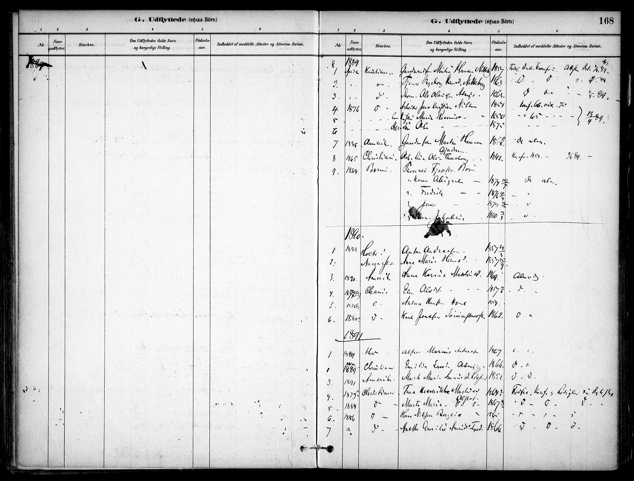 Gjerdrum prestekontor Kirkebøker, AV/SAO-A-10412b/F/Fa/L0009: Parish register (official) no. I 9, 1881-1916, p. 168
