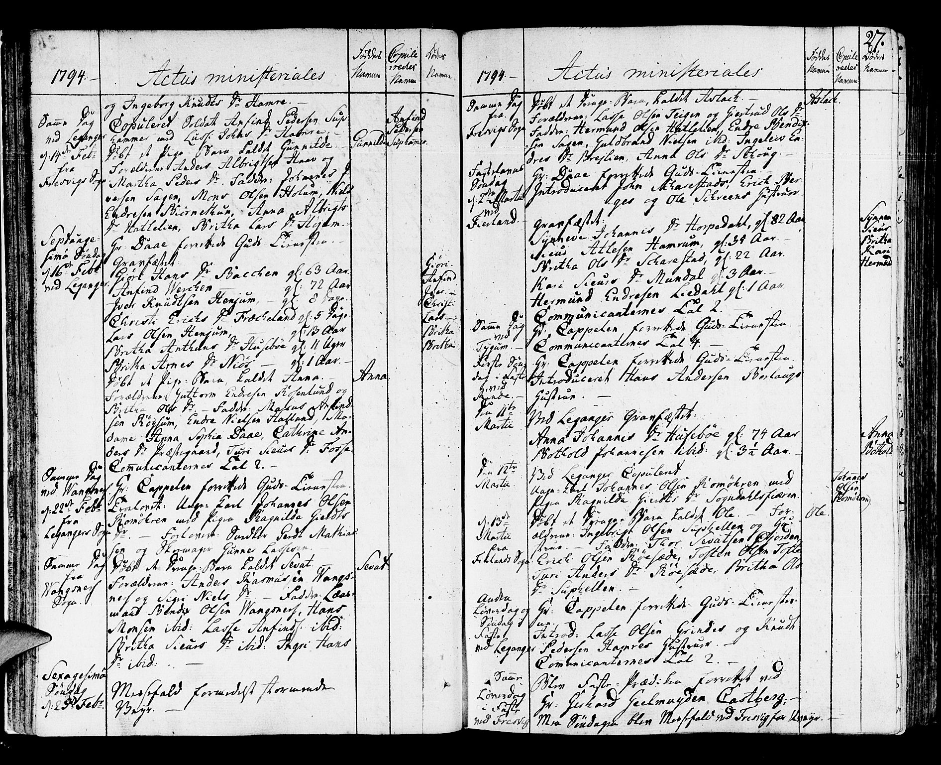 Leikanger sokneprestembete, SAB/A-81001: Parish register (official) no. A 5, 1792-1809, p. 27