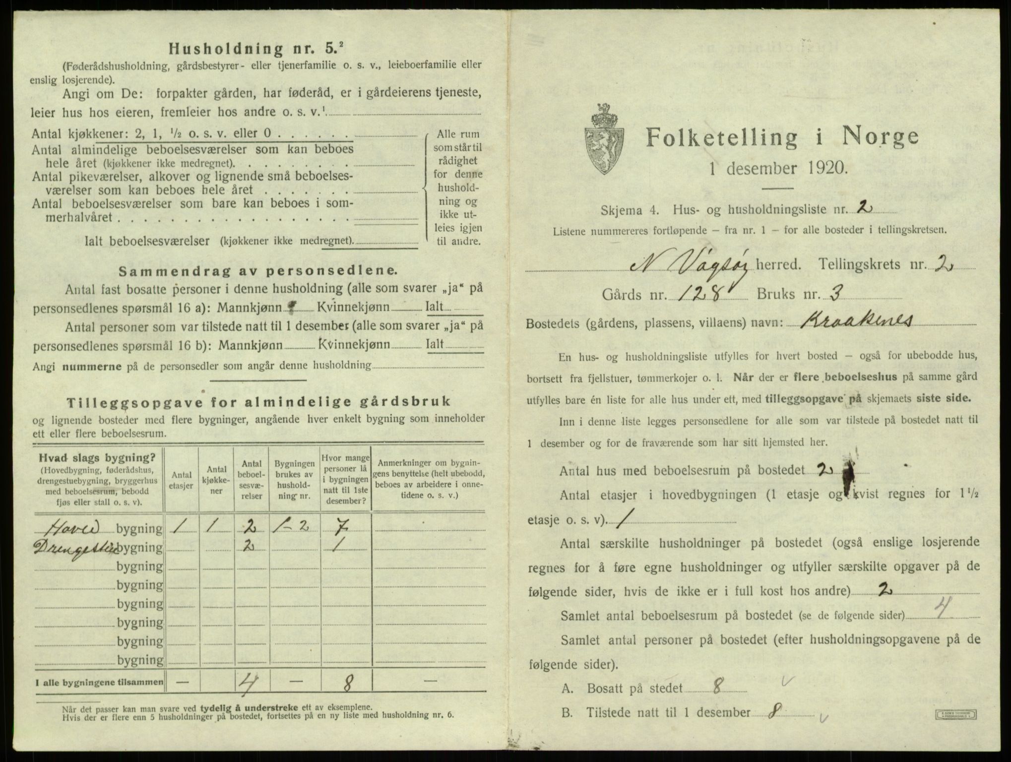 SAB, 1920 census for Nord-Vågsøy, 1920, p. 101