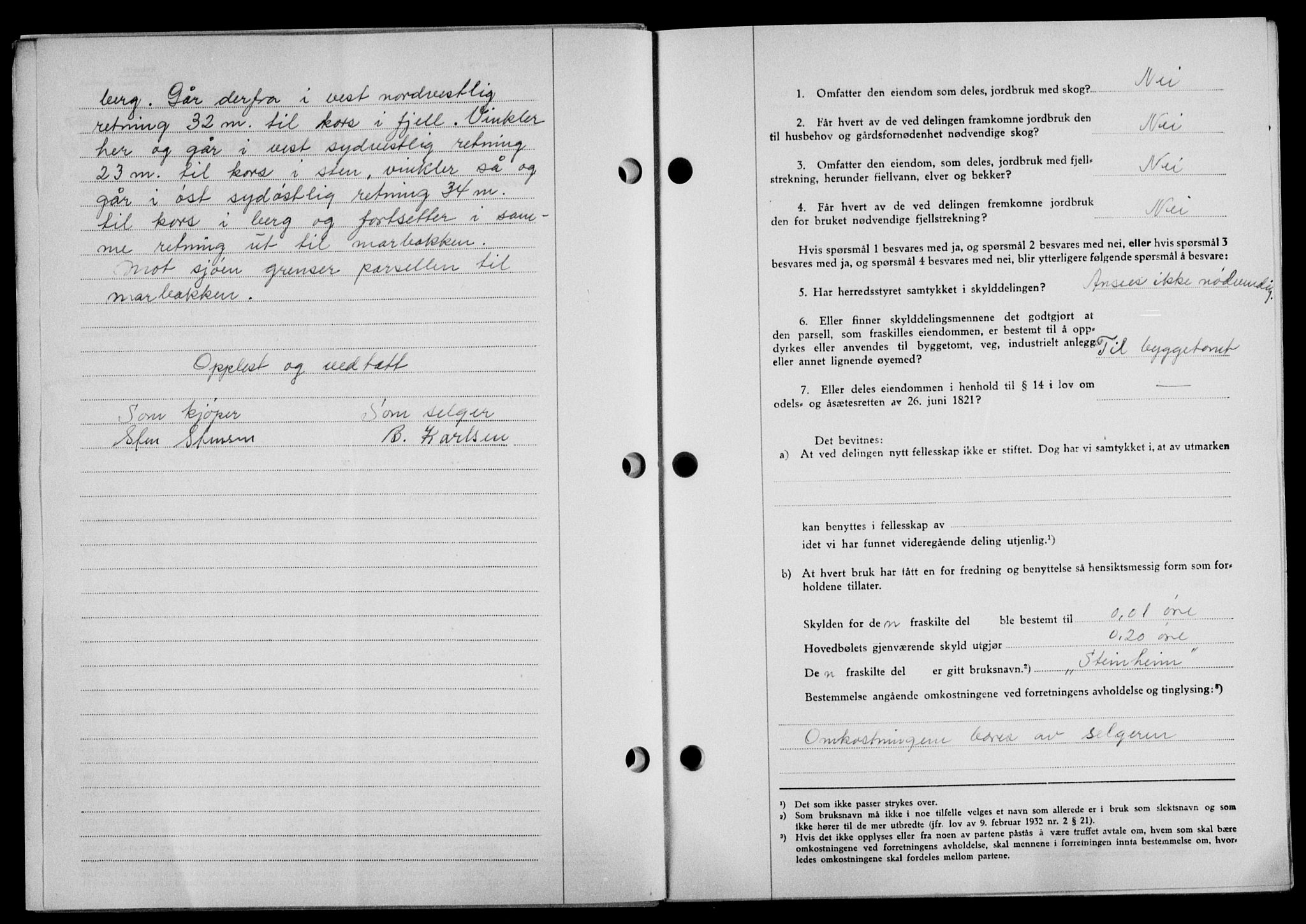 Lofoten sorenskriveri, SAT/A-0017/1/2/2C/L0023a: Mortgage book no. 23a, 1950-1950, Diary no: : 1103/1950