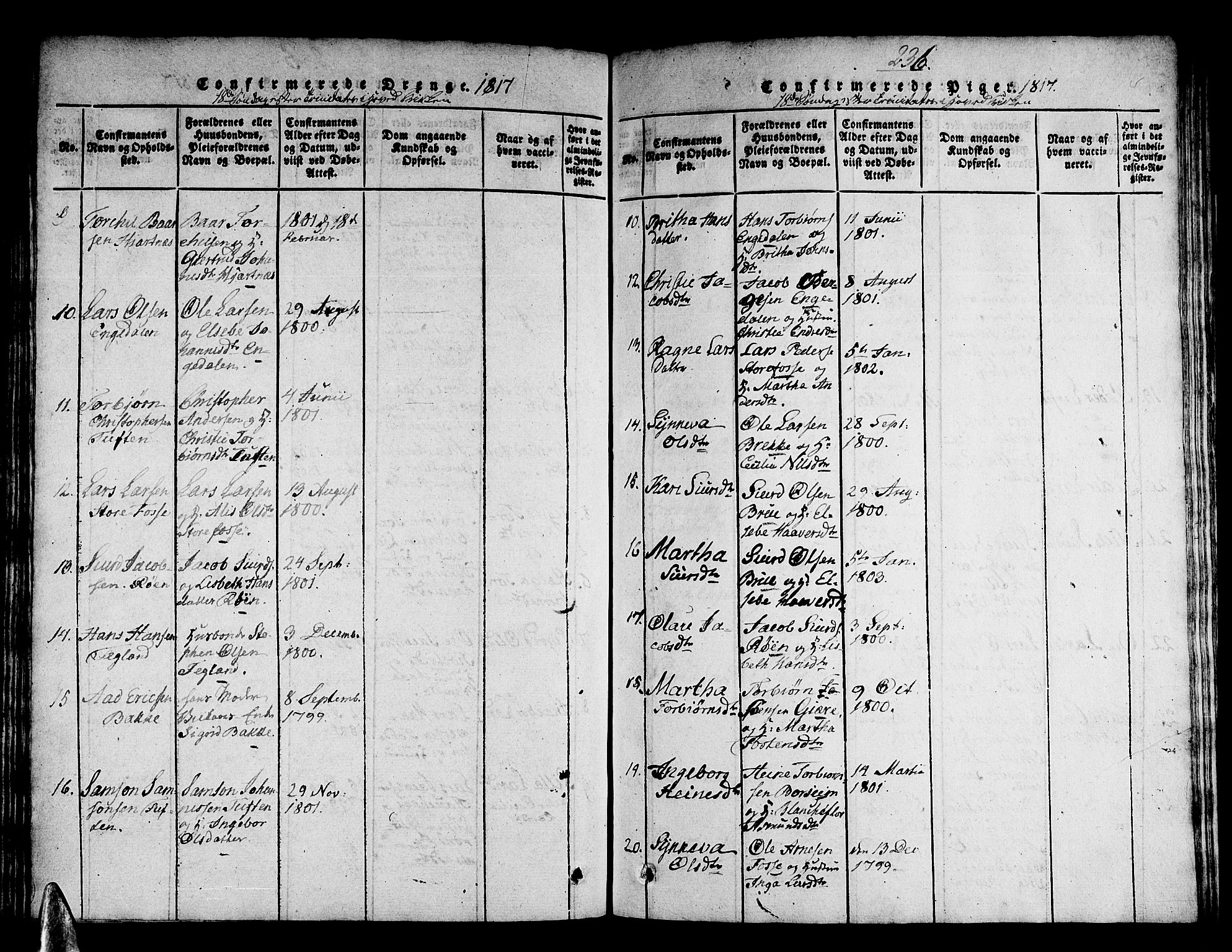 Strandebarm sokneprestembete, SAB/A-78401/H/Haa: Parish register (official) no. A 5, 1816-1826, p. 236