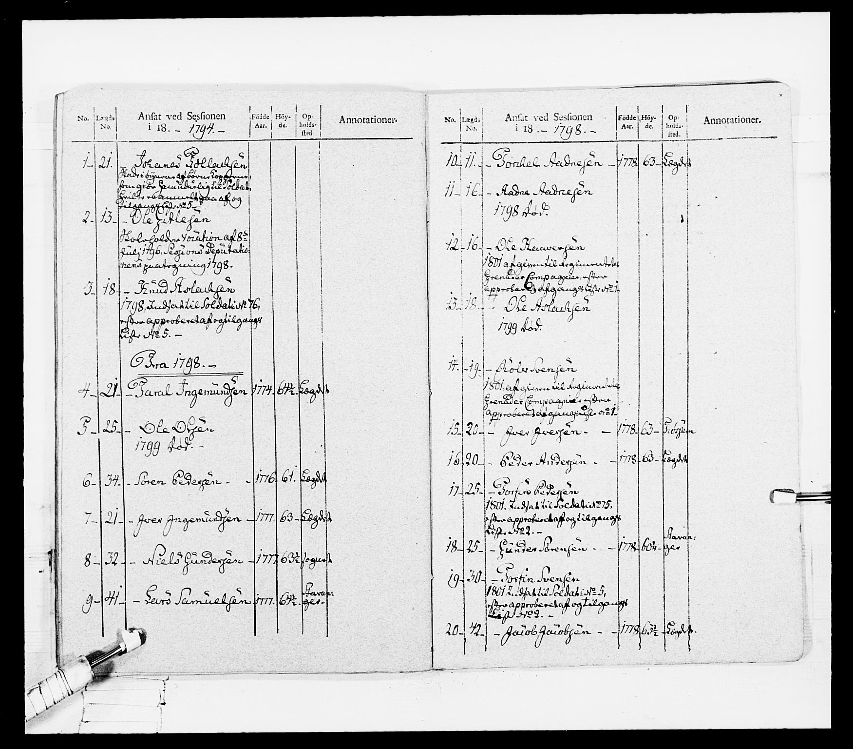 Generalitets- og kommissariatskollegiet, Det kongelige norske kommissariatskollegium, AV/RA-EA-5420/E/Eh/L0108: Vesterlenske nasjonale infanteriregiment, 1791-1802, p. 101