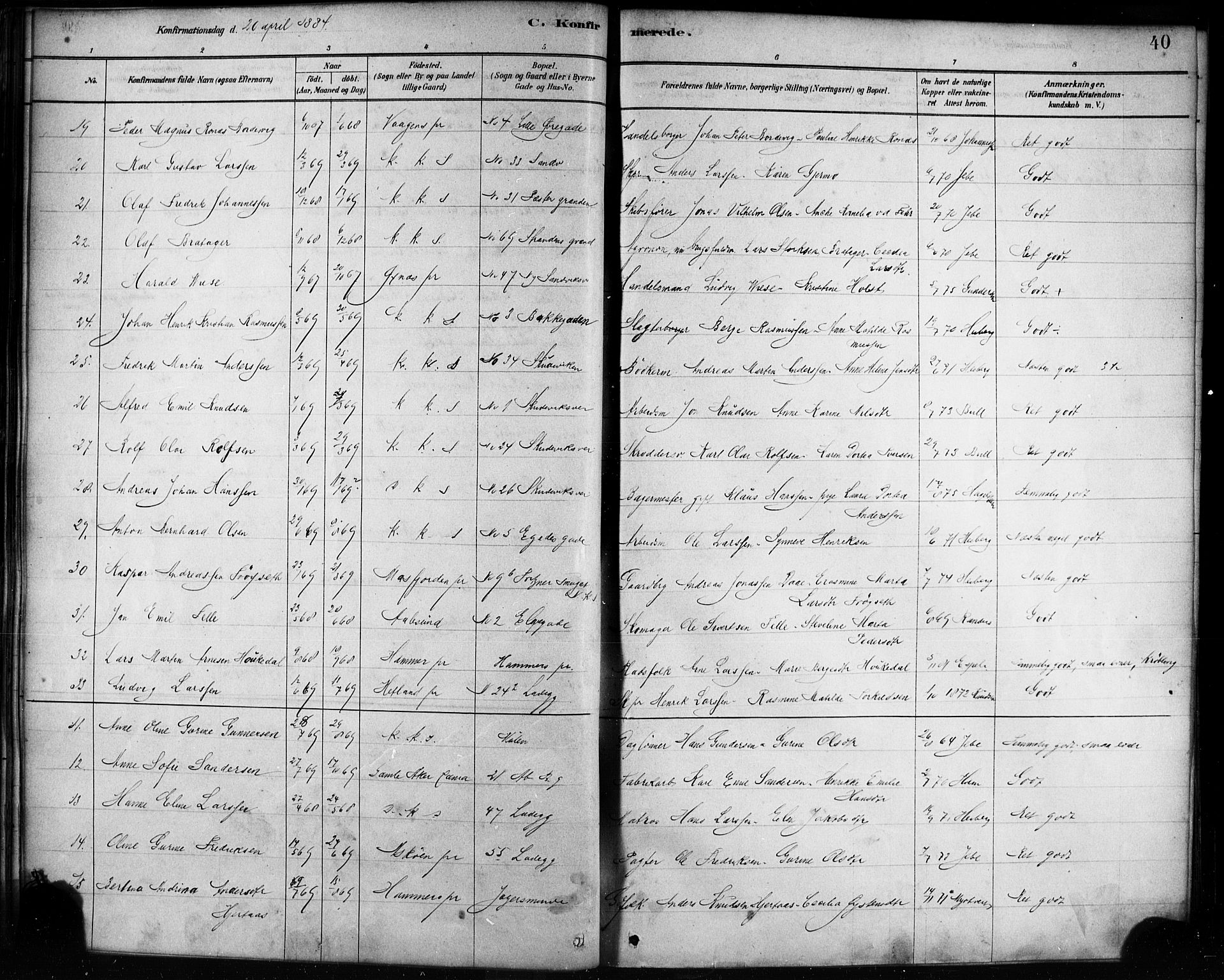 Sandviken Sokneprestembete, AV/SAB-A-77601/H/Ha/L0002: Parish register (official) no. A 2, 1878-1896, p. 40