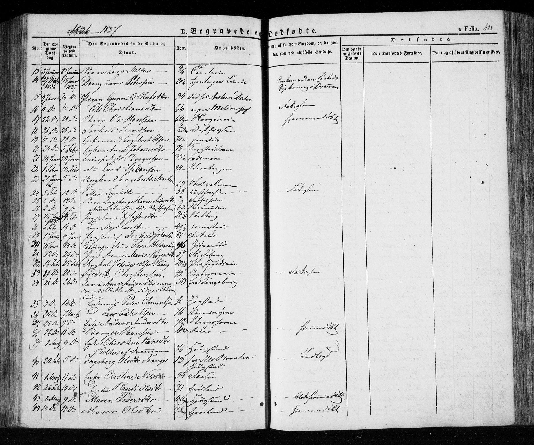 Eiker kirkebøker, AV/SAKO-A-4/F/Fa/L0013a: Parish register (official) no. I 13A, 1832-1845, p. 428