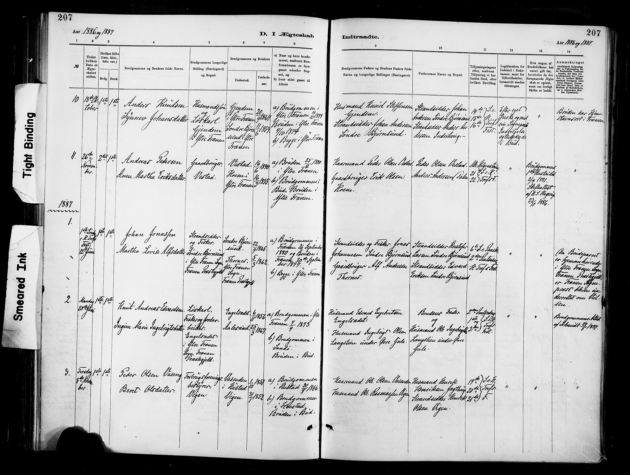 Ministerialprotokoller, klokkerbøker og fødselsregistre - Møre og Romsdal, SAT/A-1454/566/L0769: Parish register (official) no. 566A08, 1881-1903, p. 207