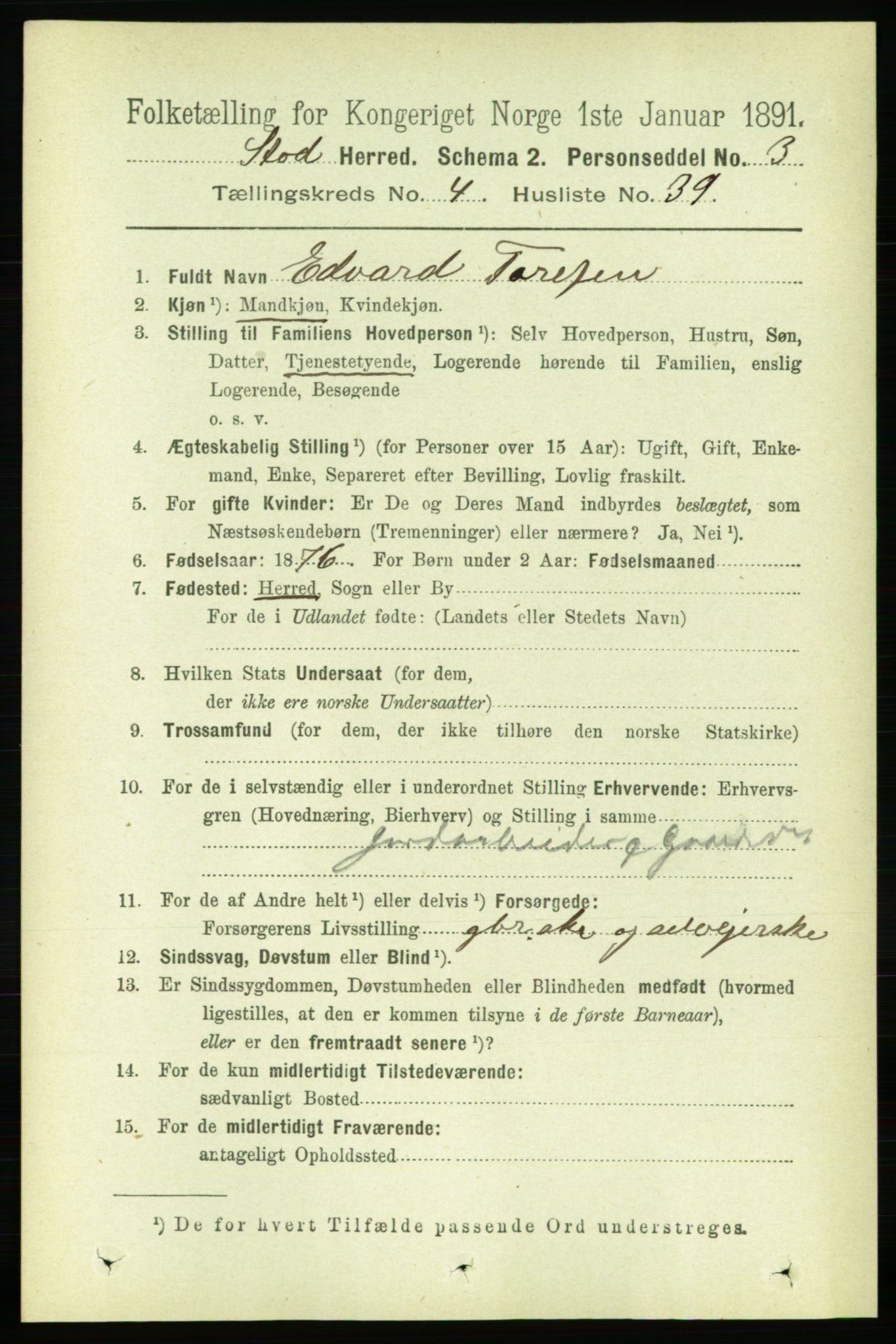 RA, 1891 census for 1734 Stod, 1891, p. 1971