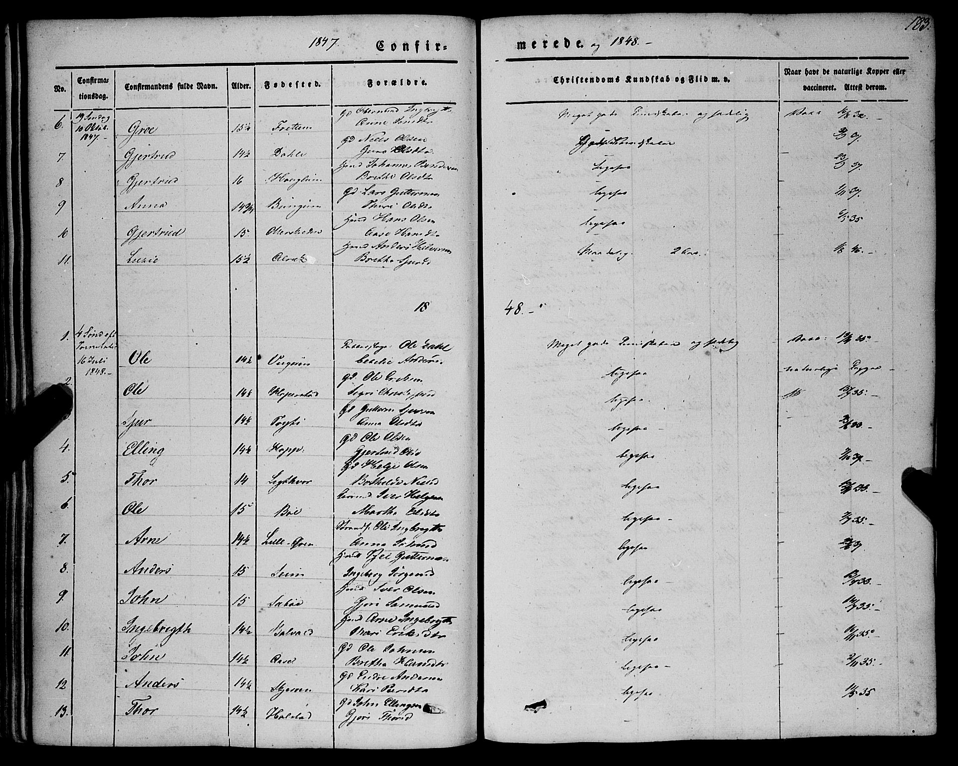 Vik sokneprestembete, AV/SAB-A-81501/H/Haa/Haaa/L0008: Parish register (official) no. A 8, 1846-1865, p. 183