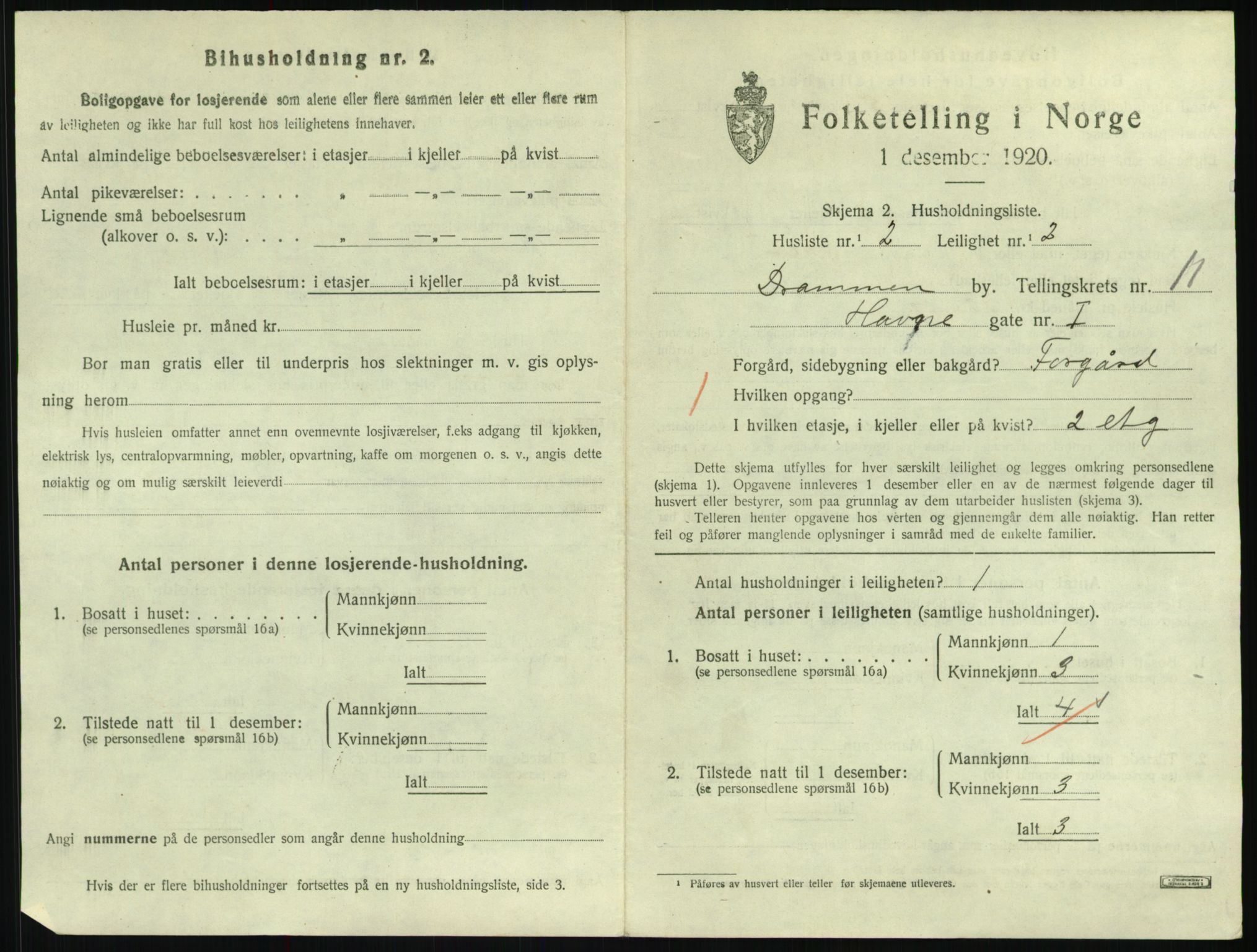 SAKO, 1920 census for Drammen, 1920, p. 17017