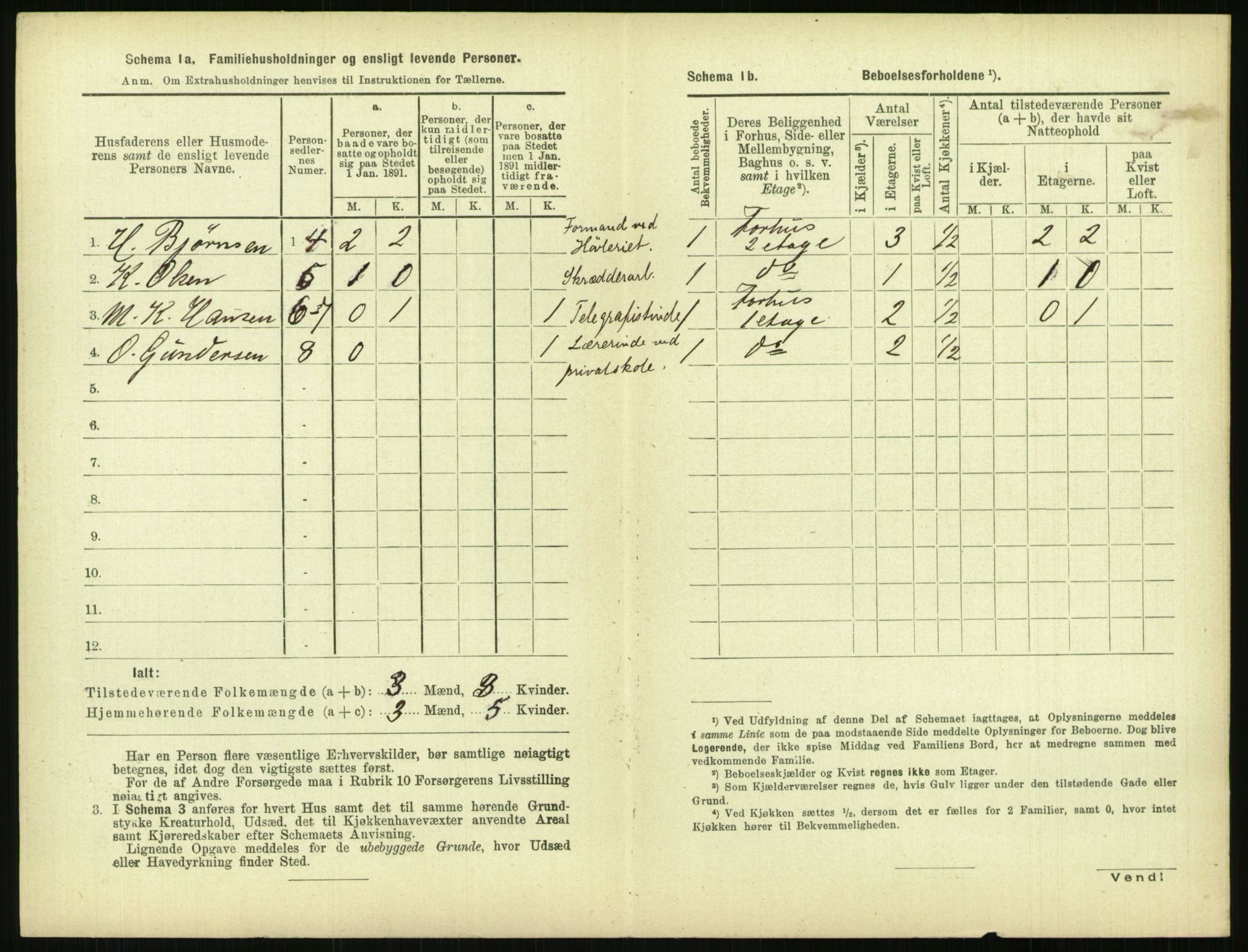 RA, 1891 census for 0806 Skien, 1891, p. 1461