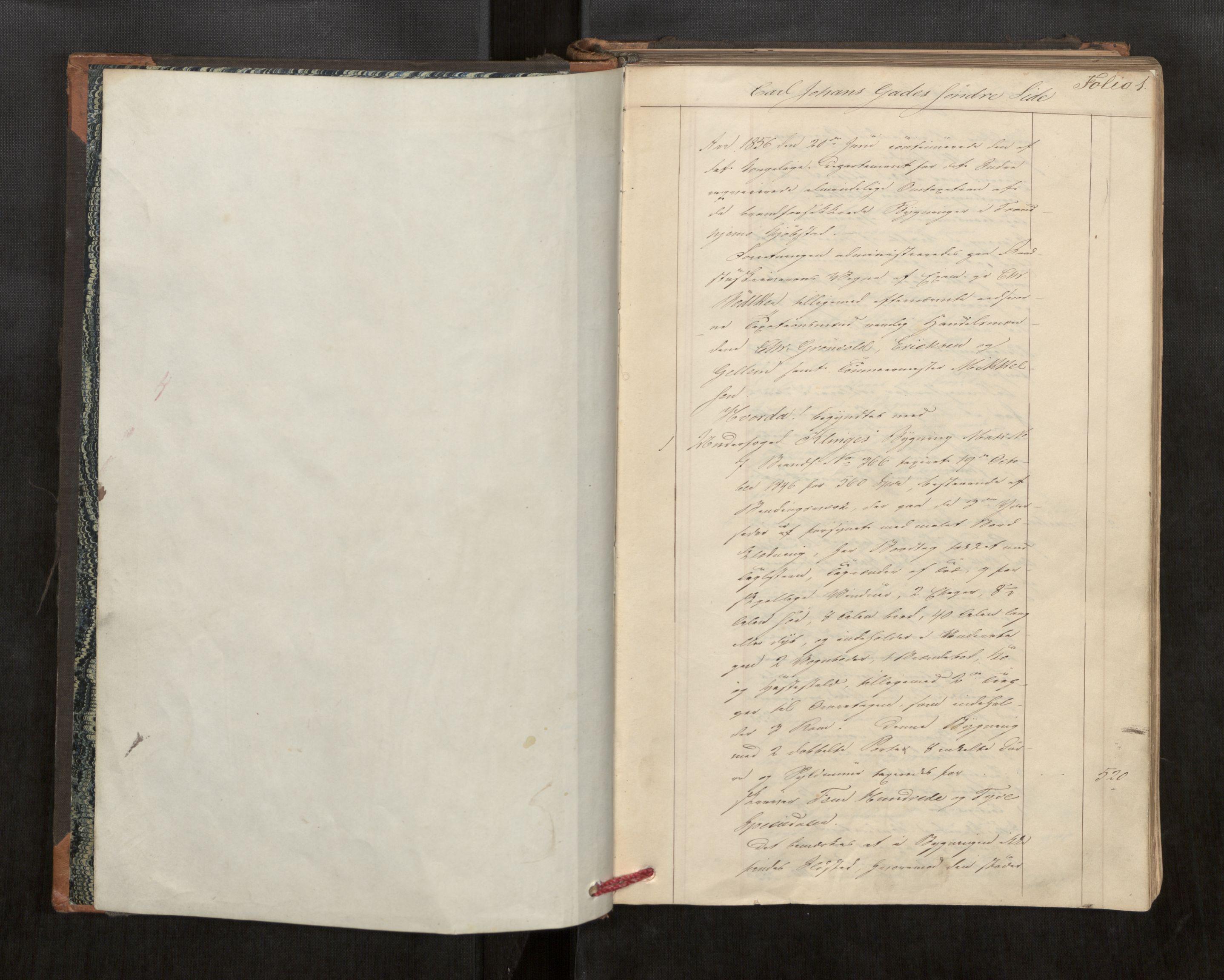 Norges Brannkasse Trondheim magistrat, AV/SAT-A-5590/Fa/L0034: Branntakstprotokoll D, 1856, p. 1a