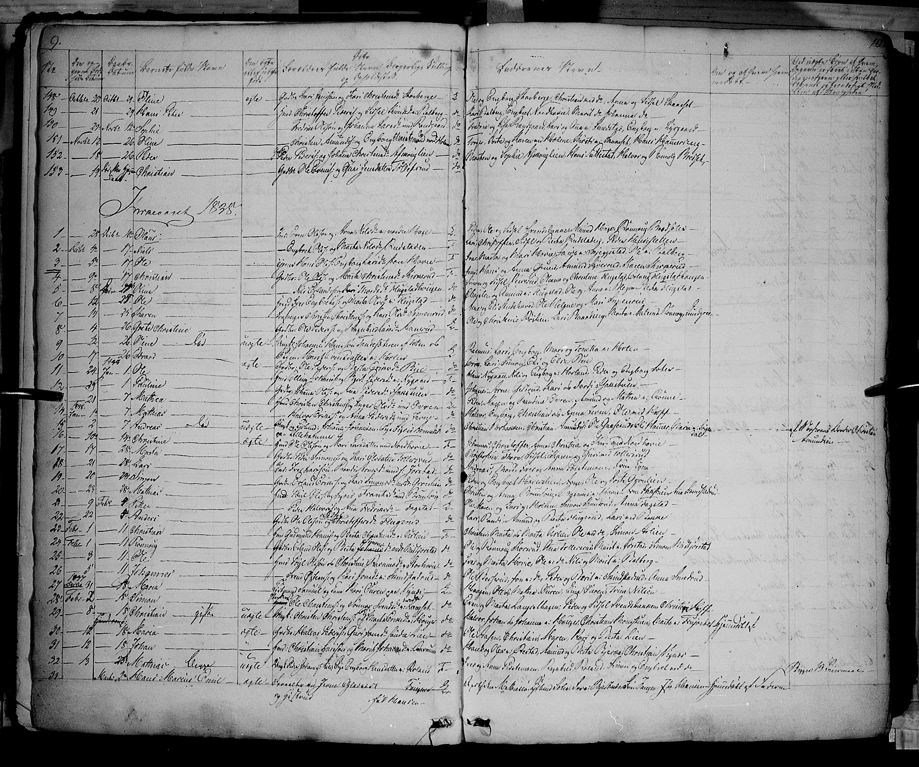 Fåberg prestekontor, SAH/PREST-086/H/Ha/Haa/L0005: Parish register (official) no. 5, 1836-1854, p. 9-10