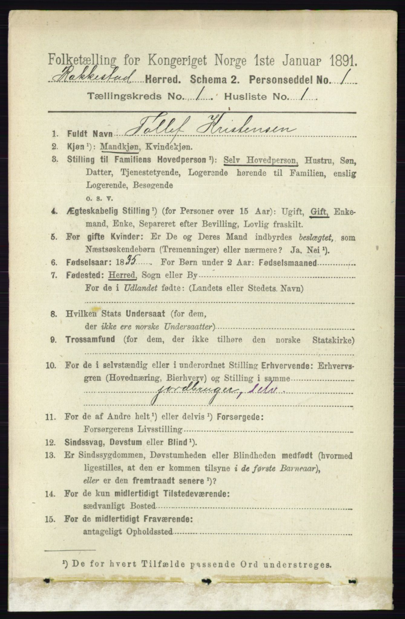 RA, 1891 census for 0128 Rakkestad, 1891, p. 117