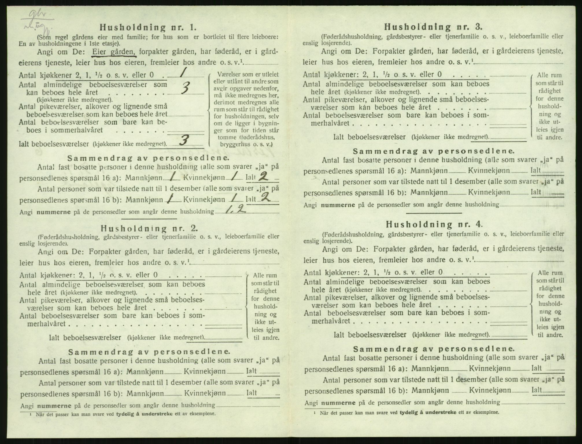 SAK, 1920 census for Vestre Moland, 1920, p. 836