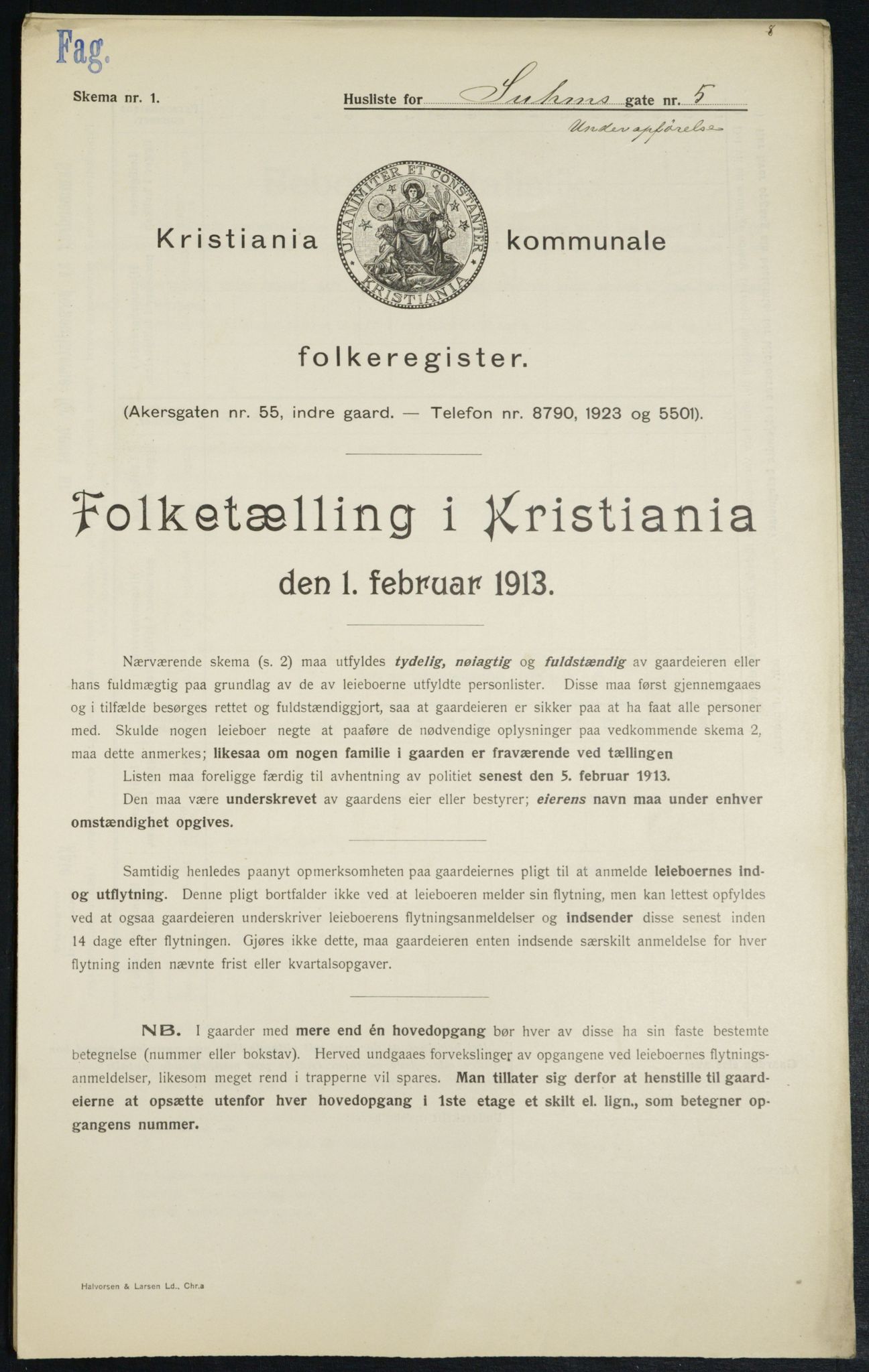 OBA, Municipal Census 1913 for Kristiania, 1913, p. 104701