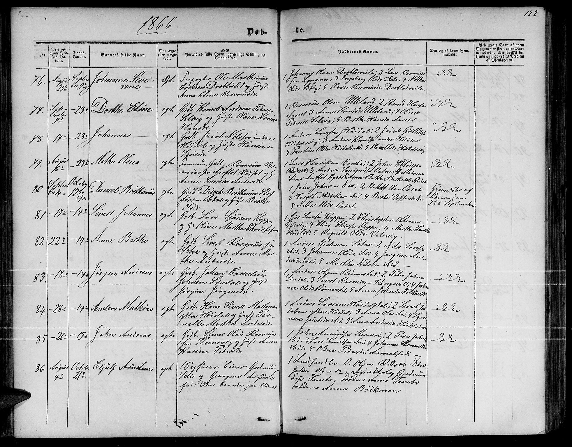 Ministerialprotokoller, klokkerbøker og fødselsregistre - Møre og Romsdal, AV/SAT-A-1454/511/L0157: Parish register (copy) no. 511C03, 1864-1884, p. 122