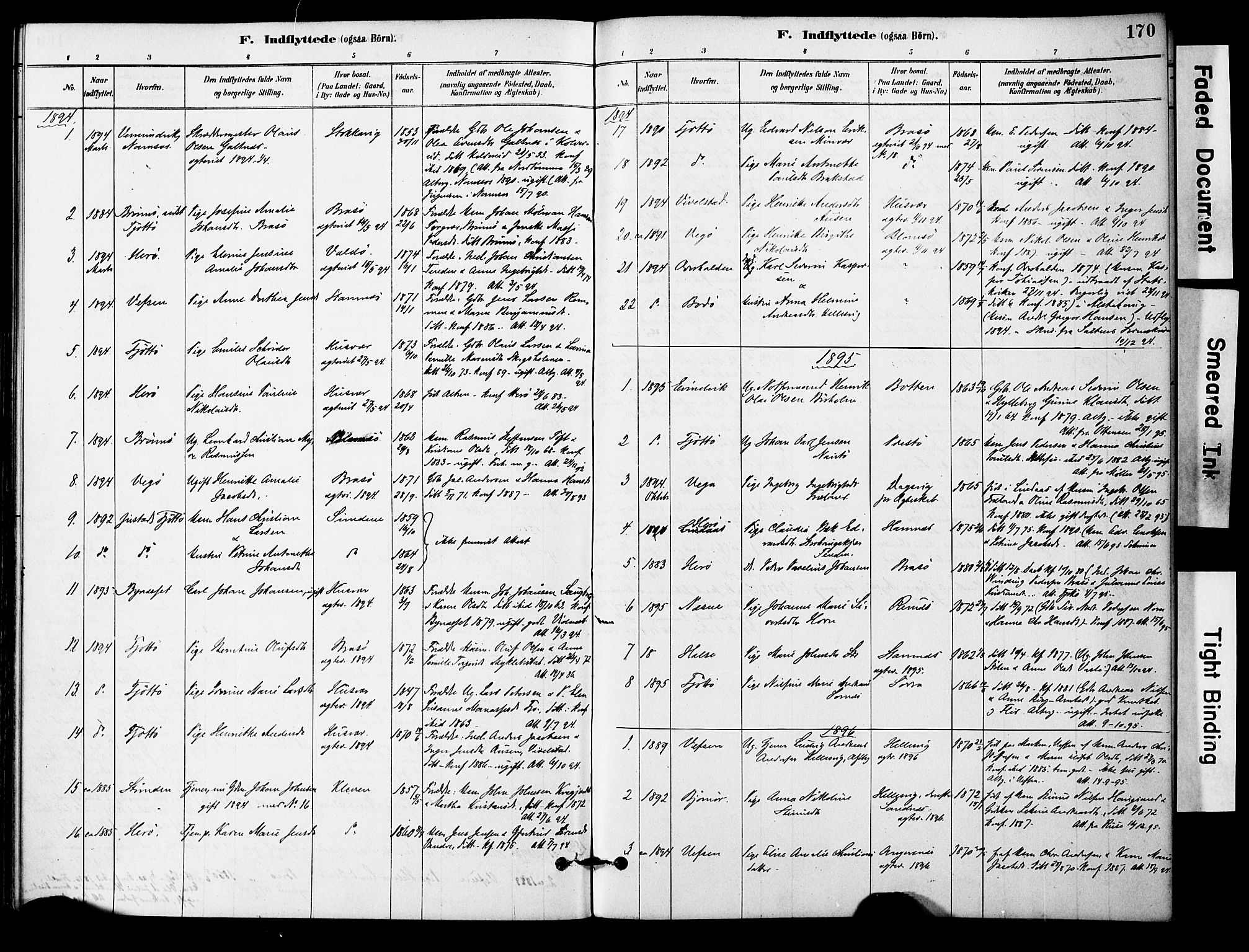 Ministerialprotokoller, klokkerbøker og fødselsregistre - Nordland, AV/SAT-A-1459/830/L0450: Parish register (official) no. 830A14, 1879-1896, p. 170